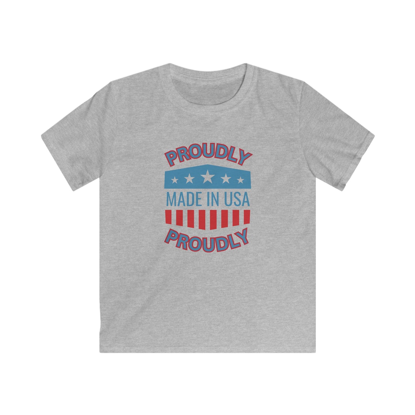 Kids T-Shirt - "Proudly Made in USA" Patriotic Tee for 4th of July & Everyday Wear