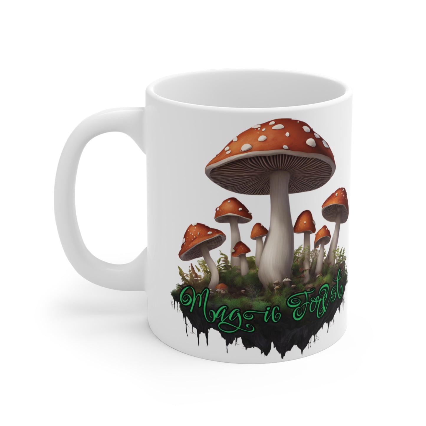 Mug: Ethereal Floating Mushrooms in Magic Forest Groovy Vibe 11oz