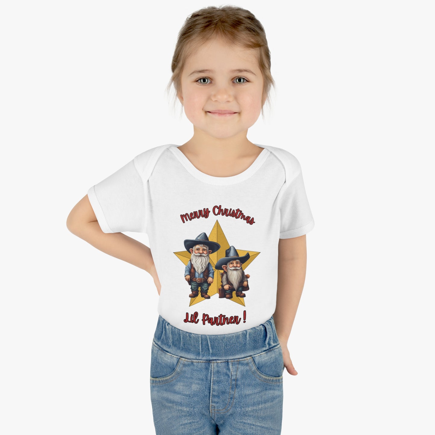 "Mary Christmas Lil Partner! "Infant Baby Rib Bodysuit