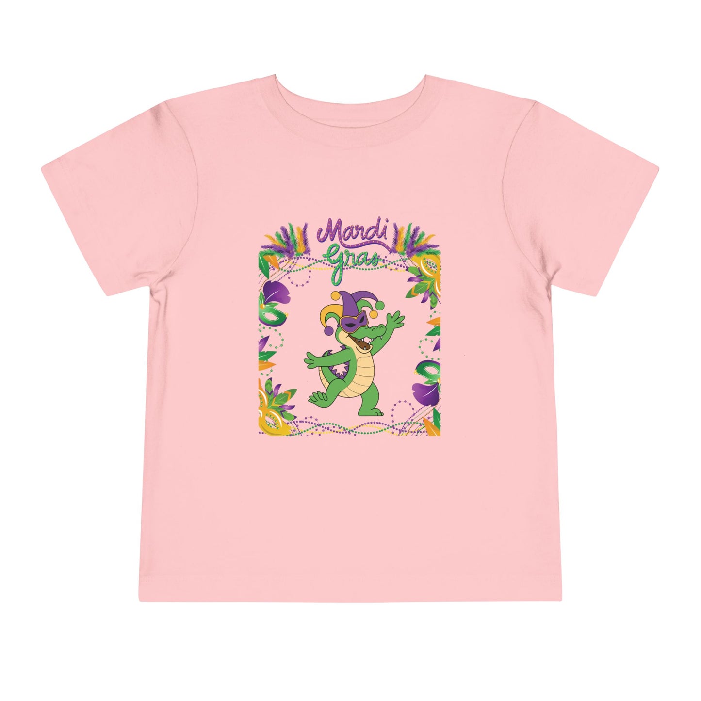 Toddler Tee — "Mardi Gras" Alligator Kids/Toddler Tee Short Sleeve Shirt