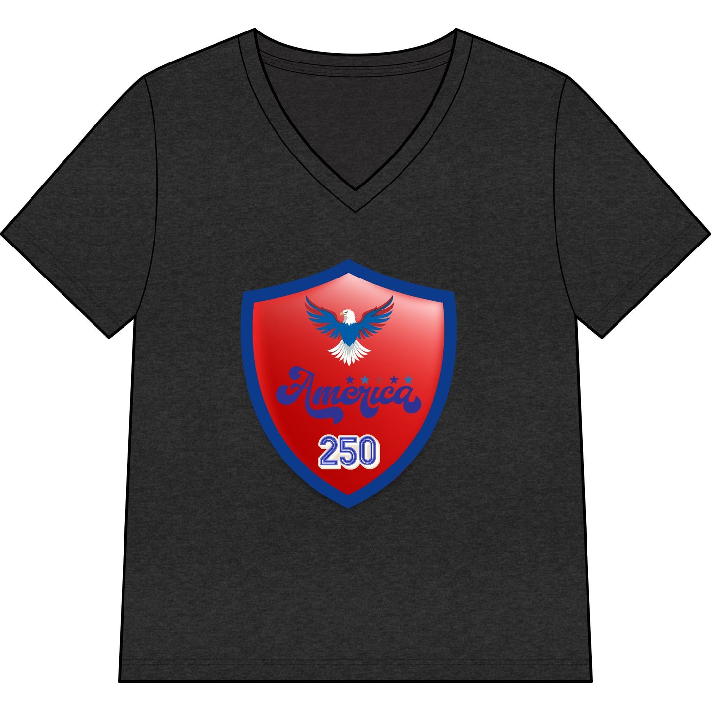 Patriotic Eagle "America 250 Shield" V-Neck Tee