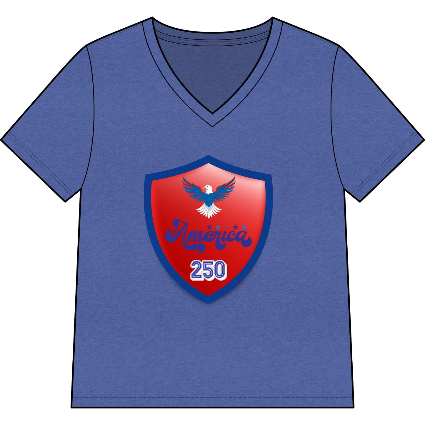 Patriotic Eagle "America 250 Shield" V-Neck Tee