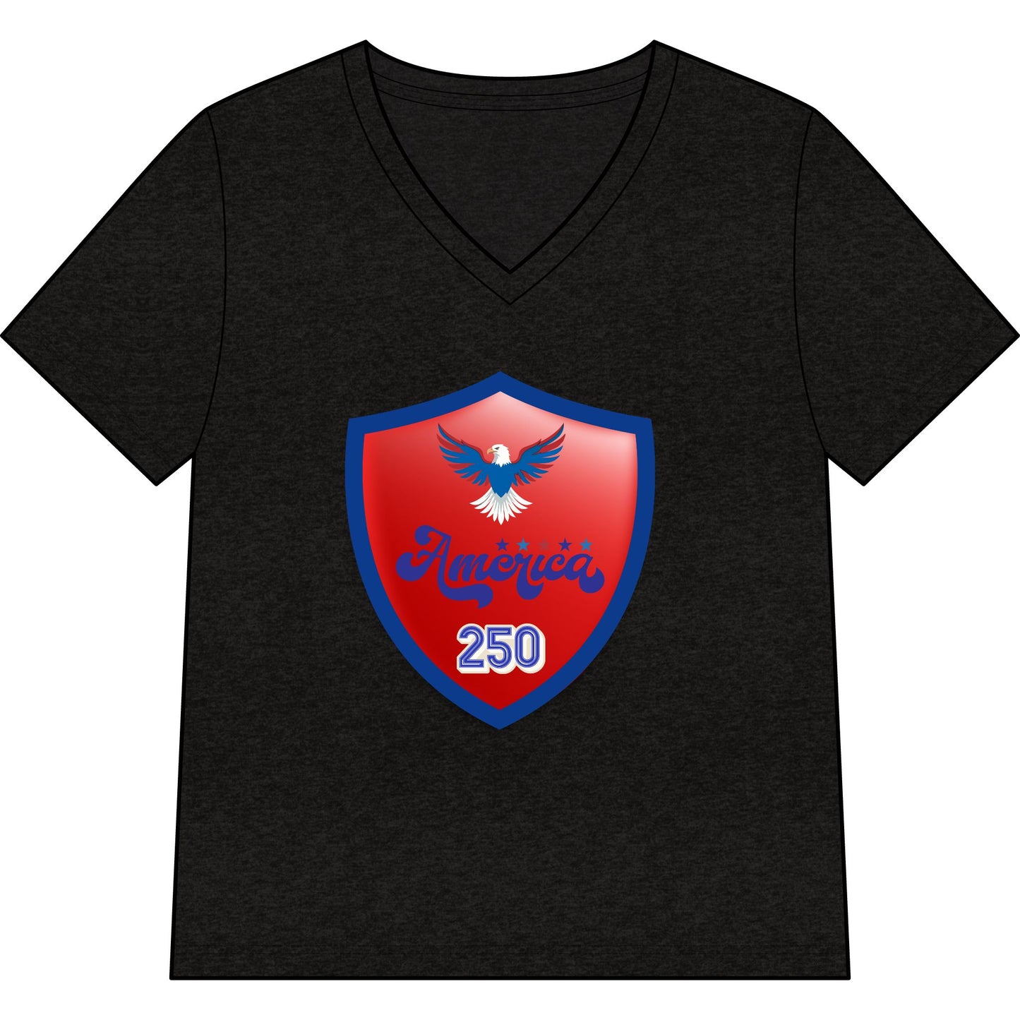 Patriotic Eagle "America 250 Shield" V-Neck Tee