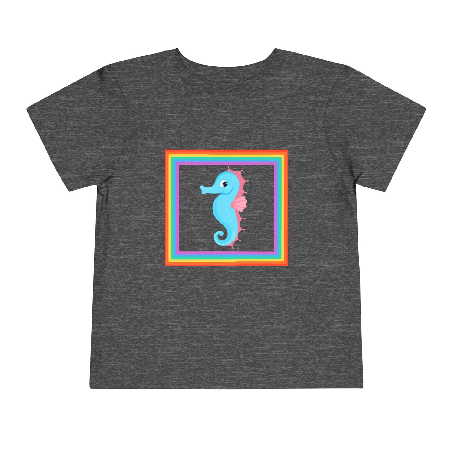 "Seahorse Toddler Tee" — Colorful Rainbow Frame Toddler T- Shirt
