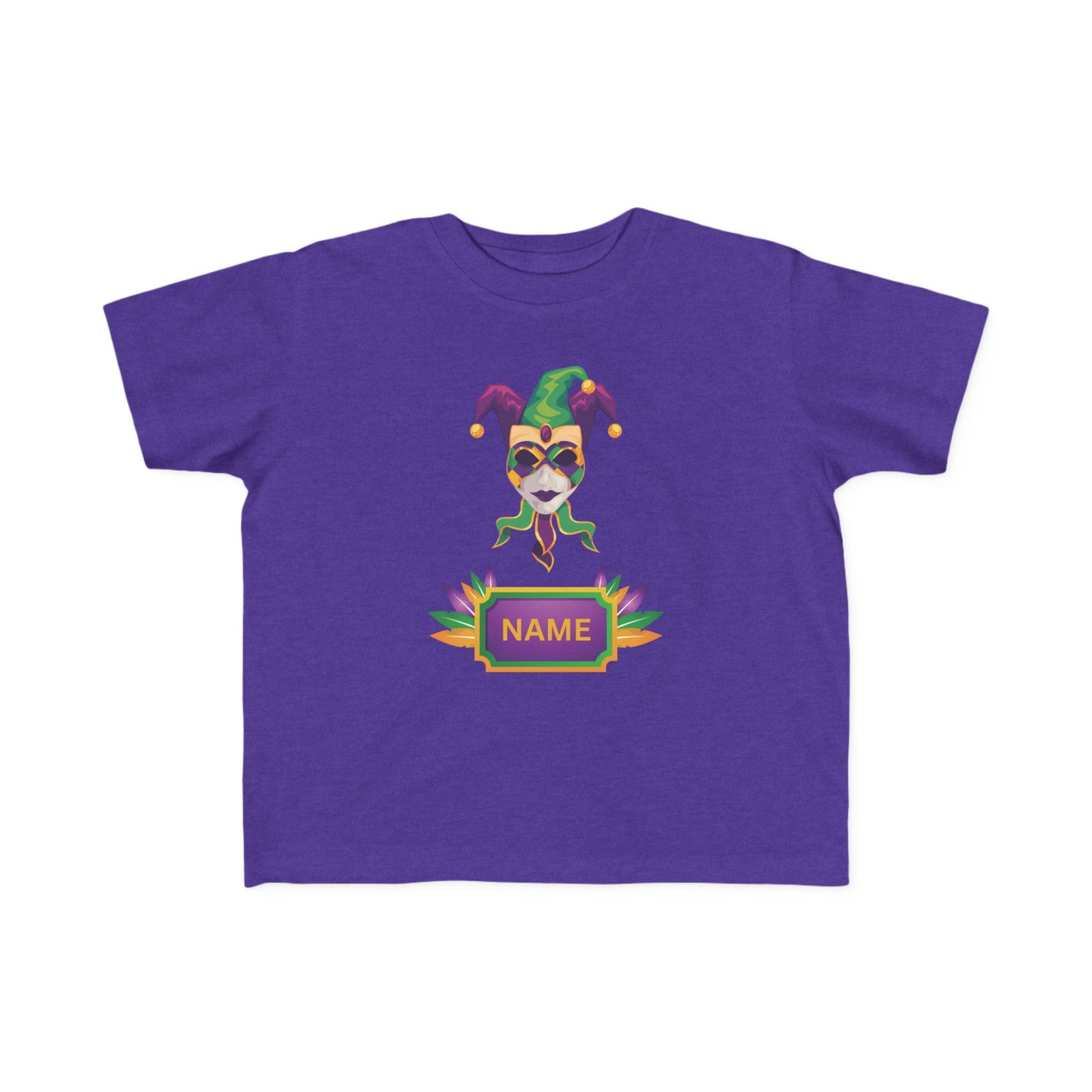 Personalized "Jester Mask" Mardi Gras Toddler Tee — Your Little "Jester"  Will Love Wearing This Fun Tee!