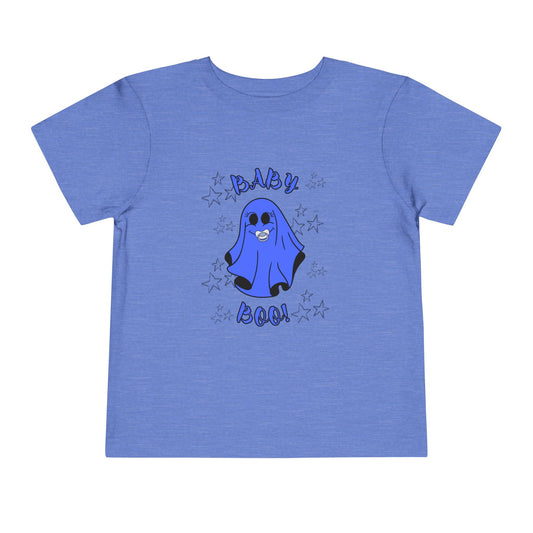 "Baby Boo Blue-Starry Ghost", Toddler Ghost  Halloween Tee Shirt