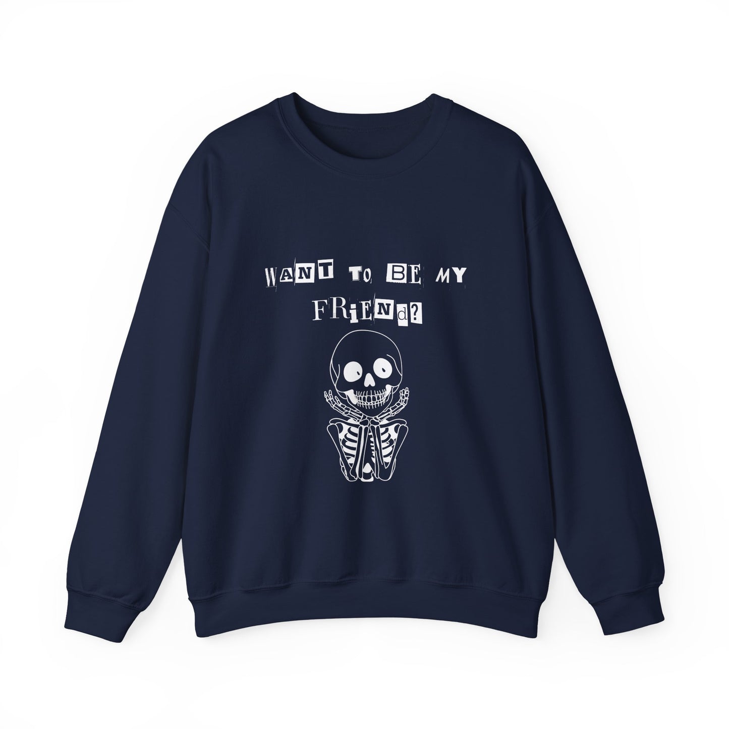 "Do You Want To Be My Friend?" Cozy and Quirky  Unisex Crewneck Sweatshirt for Halloween!