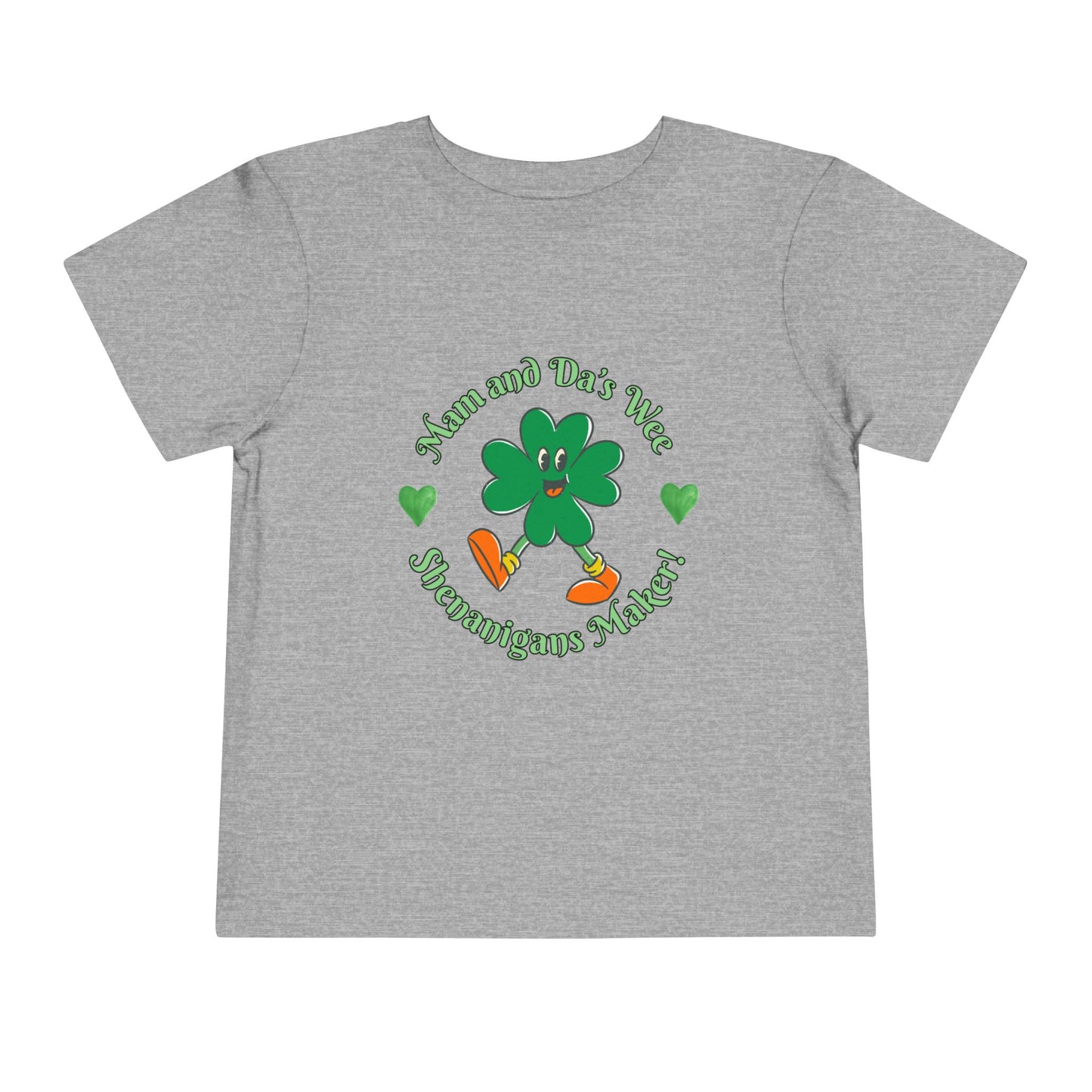 Toddler Tee — "Mam And Da's Wee Shenanigan's Maker" Shamrock St. Patrick’s Day Shirt
