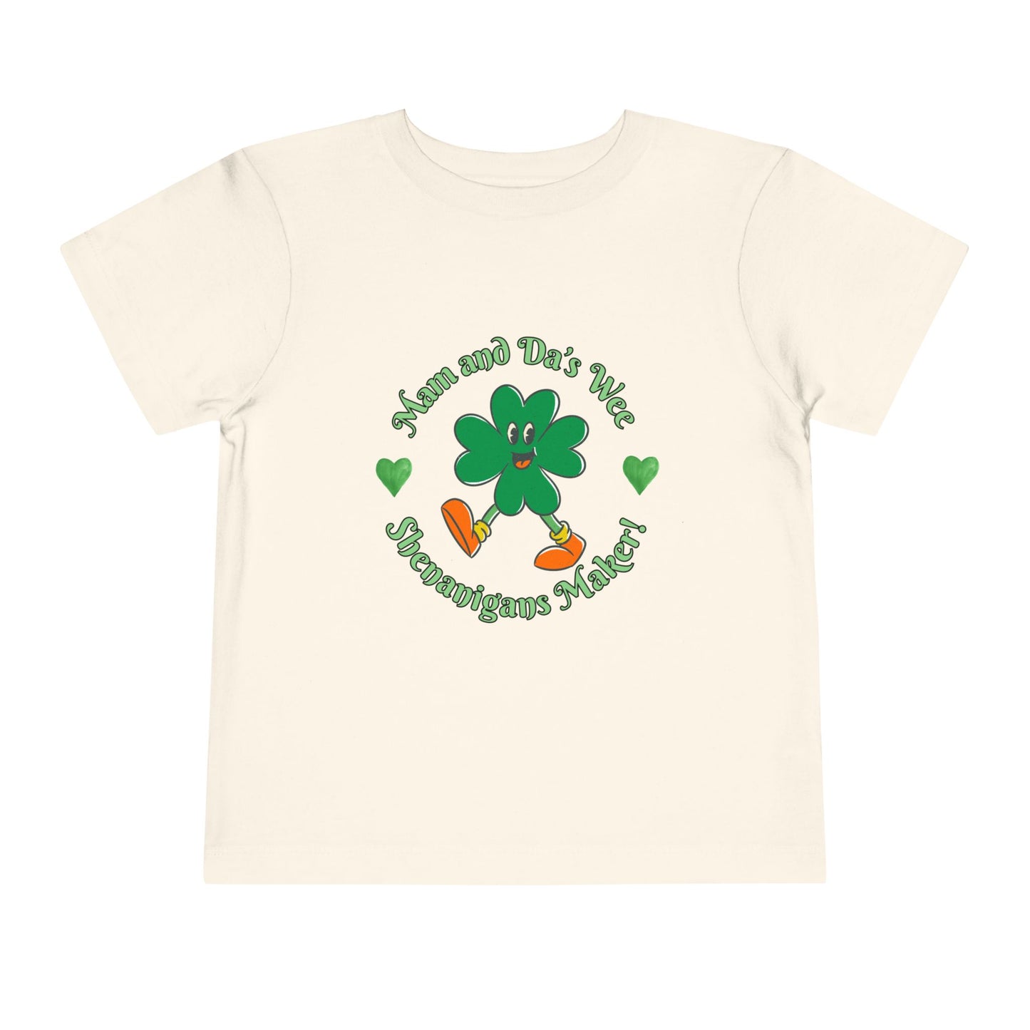 Toddler Tee — "Mam And Da's Wee Shenanigan's Maker" Shamrock St. Patrick’s Day Shirt