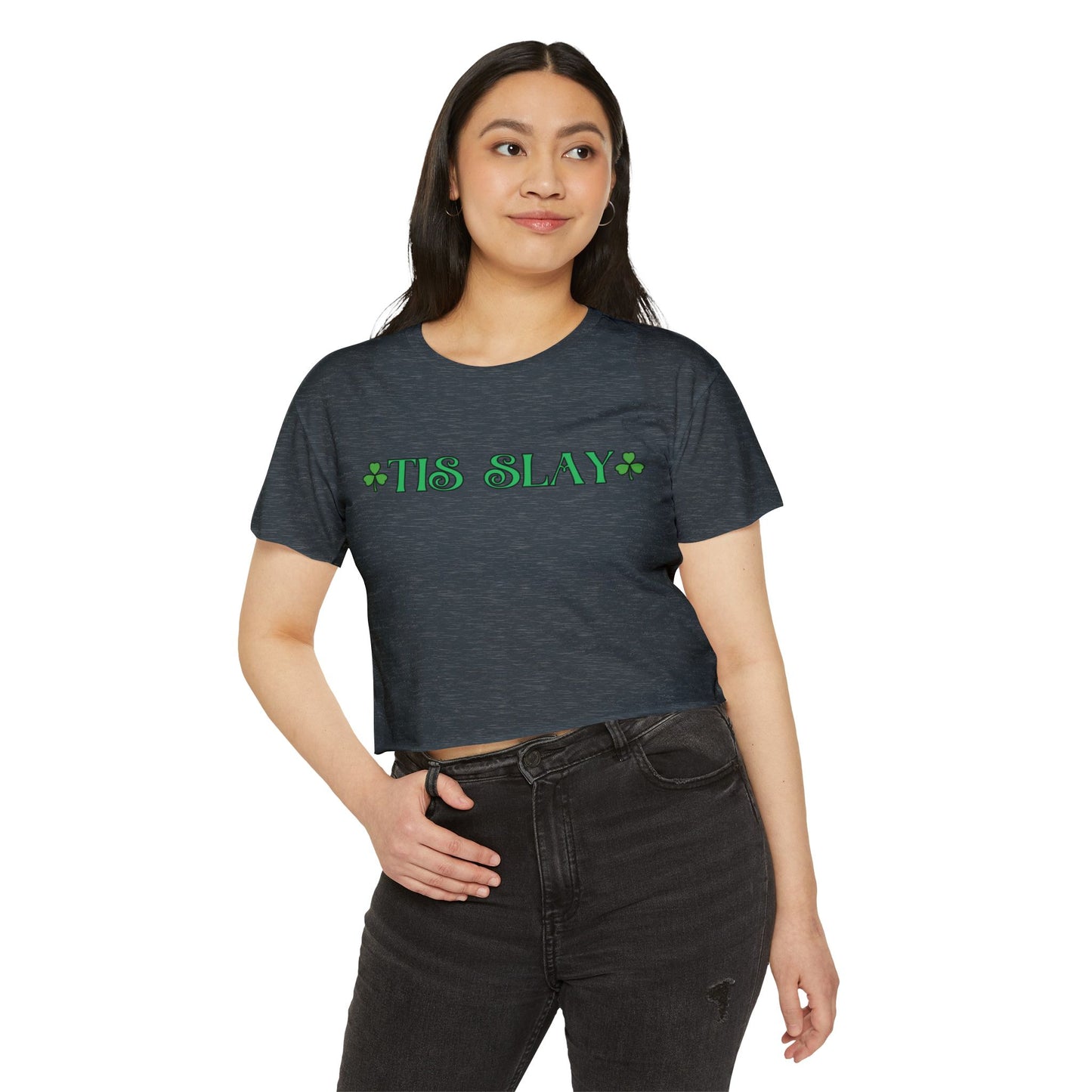 Women's Crop Top — "Tis Slay" St. Patrick's Day Festival Tee