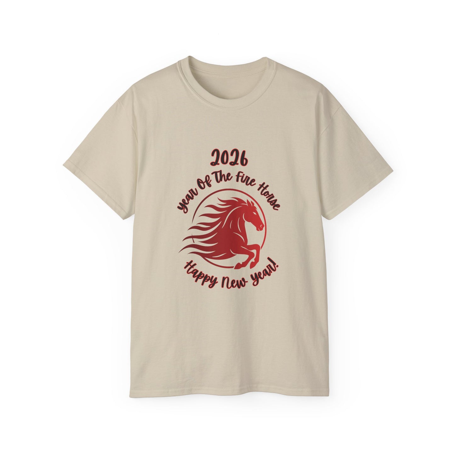 2026 "Year of the Horse" Tee — "Happy New Year" Lunar/ Chinese New Year, Unisex Adult T-Shirt