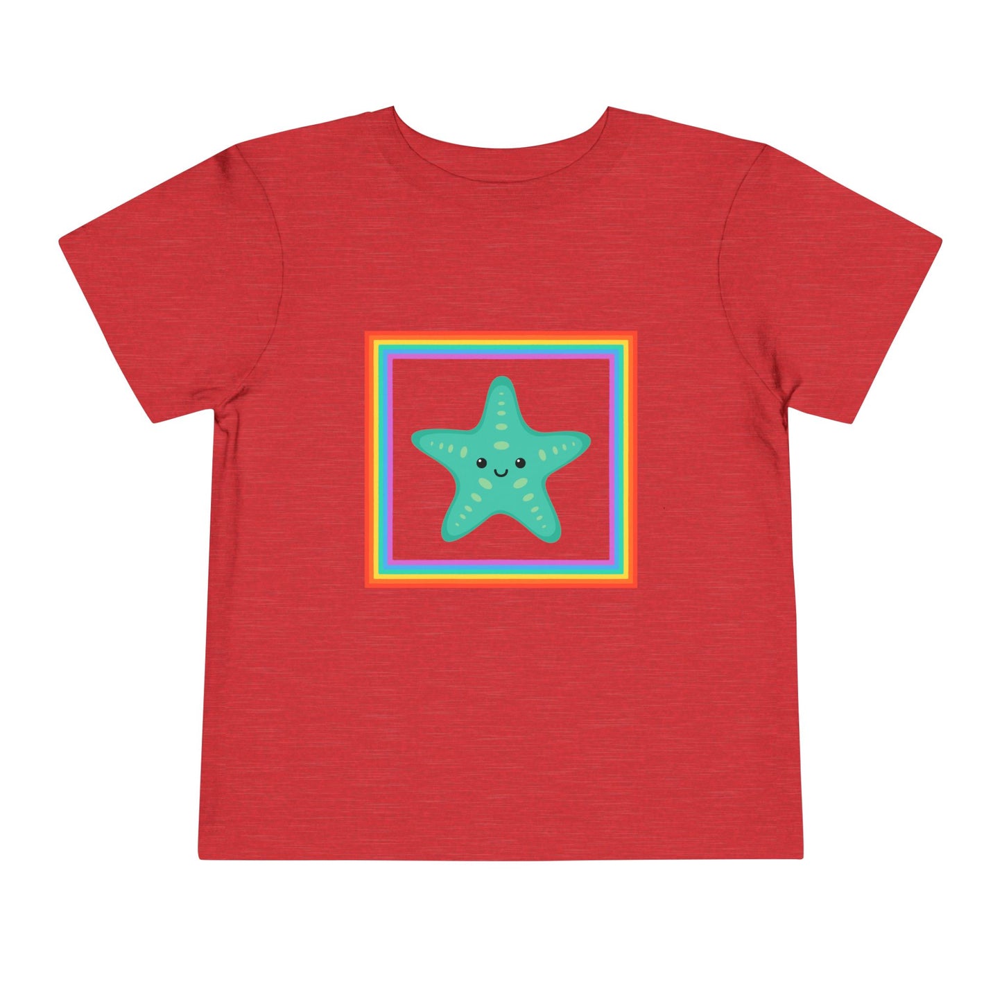 Cute "Starfish Toddler Tee" — Colorful Rainbow Frame Kids Shirt