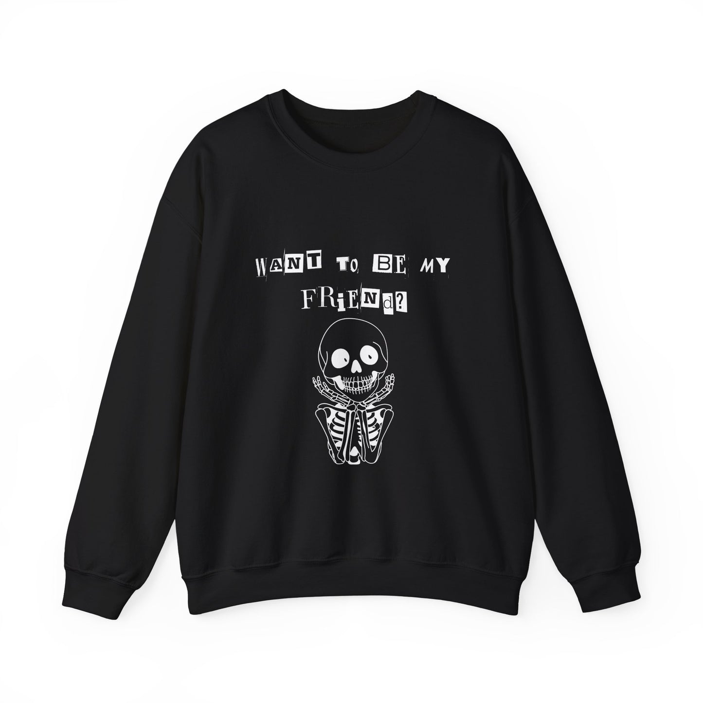 "Do You Want To Be My Friend?" Cozy and Quirky  Unisex Crewneck Sweatshirt for Halloween!