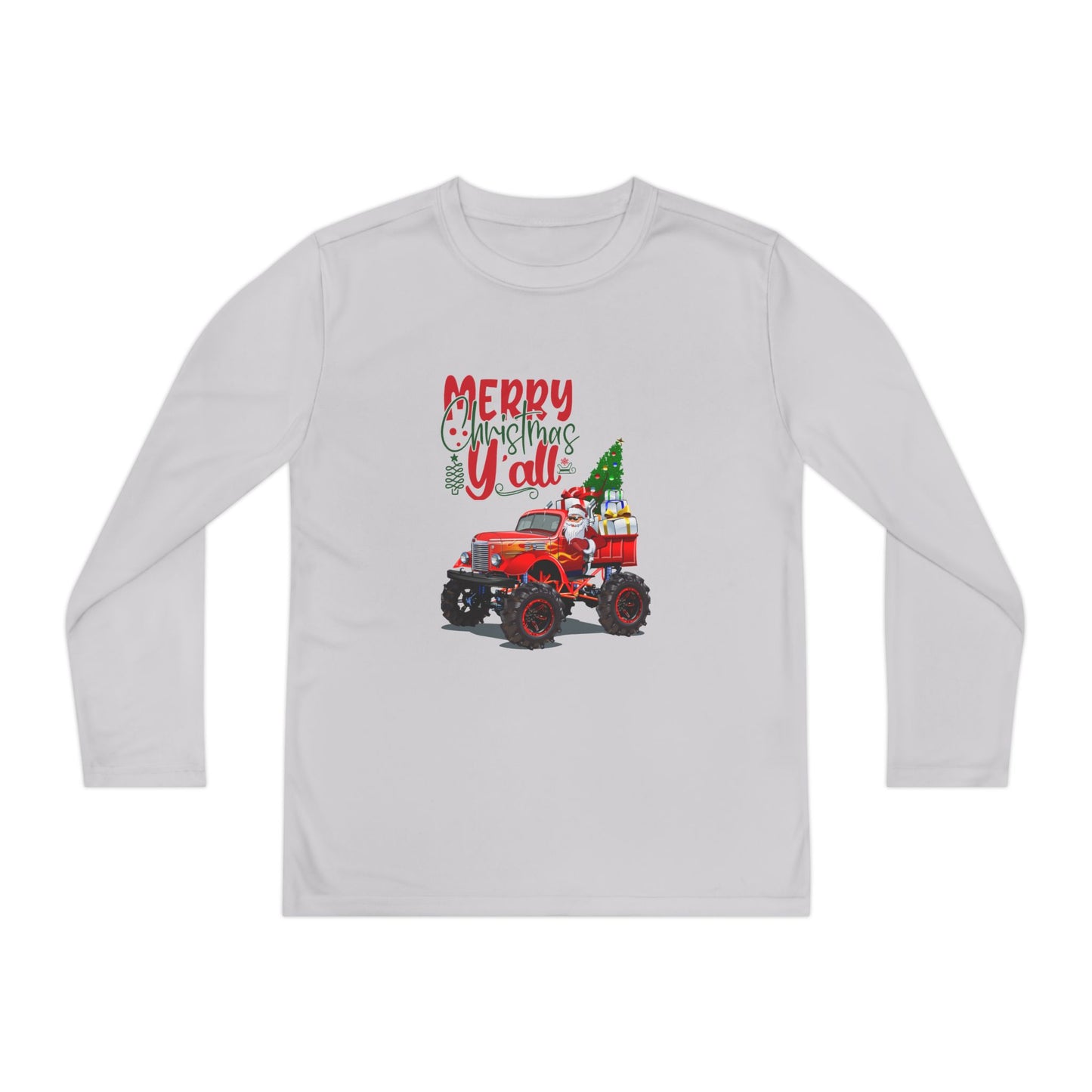 "Merry Christnas Y'all" Youth Long Sleeve Competitor Tee
