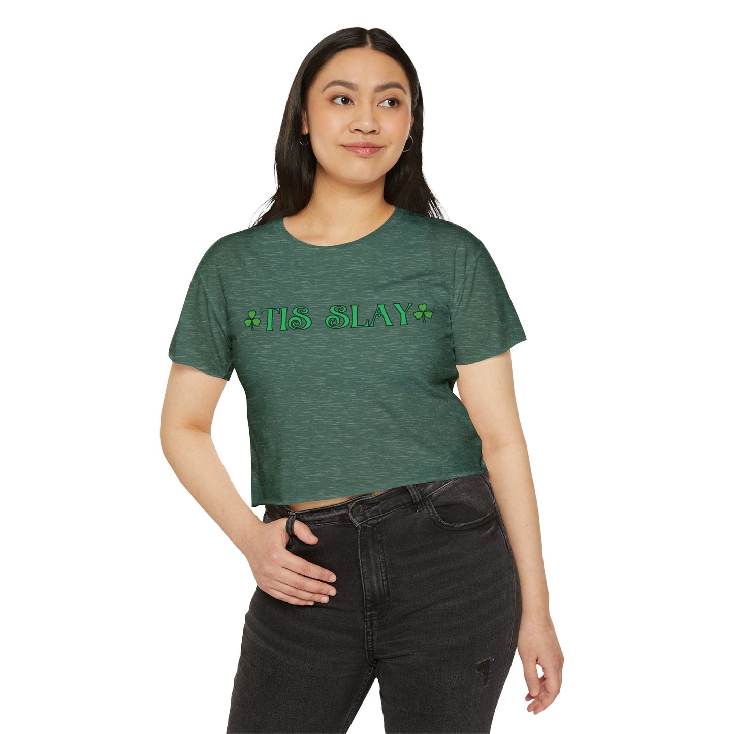 Women's Crop Top — "Tis Slay" St. Patrick's Day Festival Tee