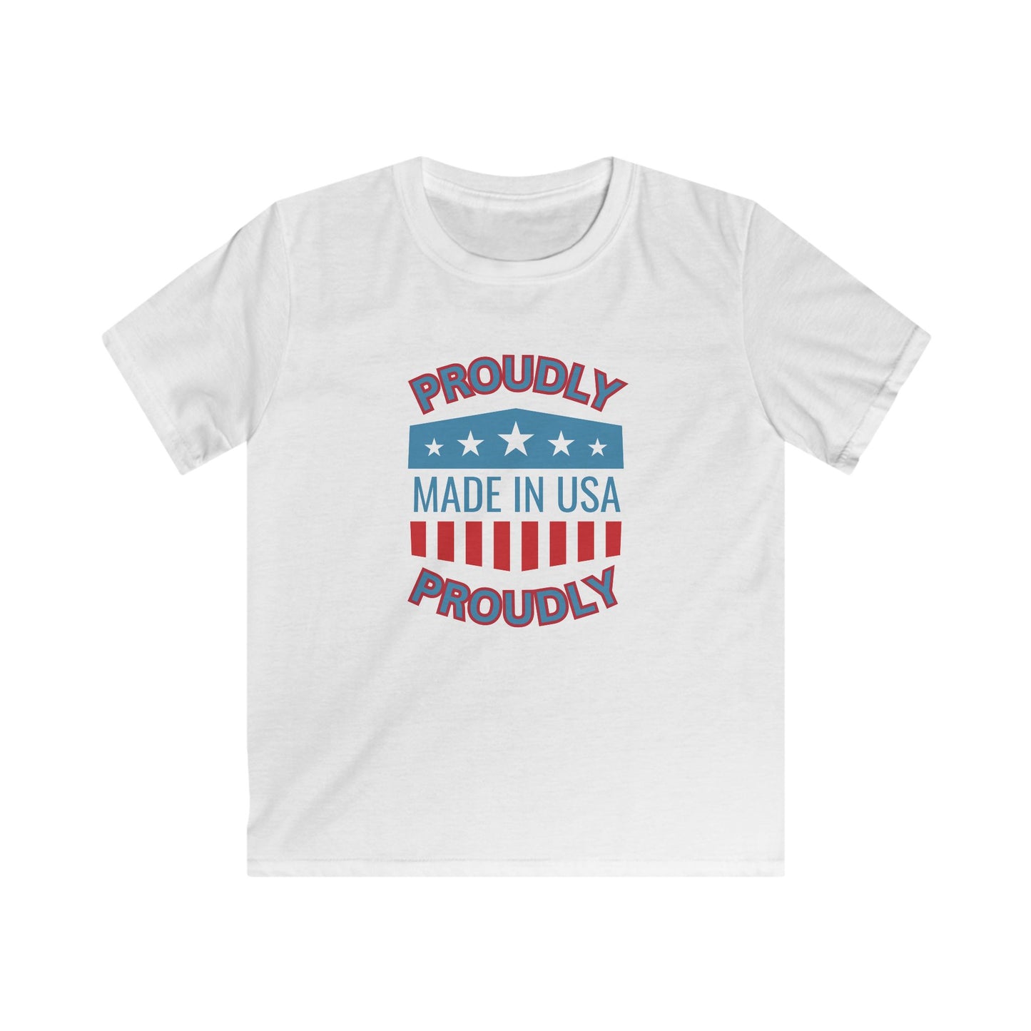Kids T-Shirt - "Proudly Made in USA" Patriotic Tee for 4th of July & Everyday Wear