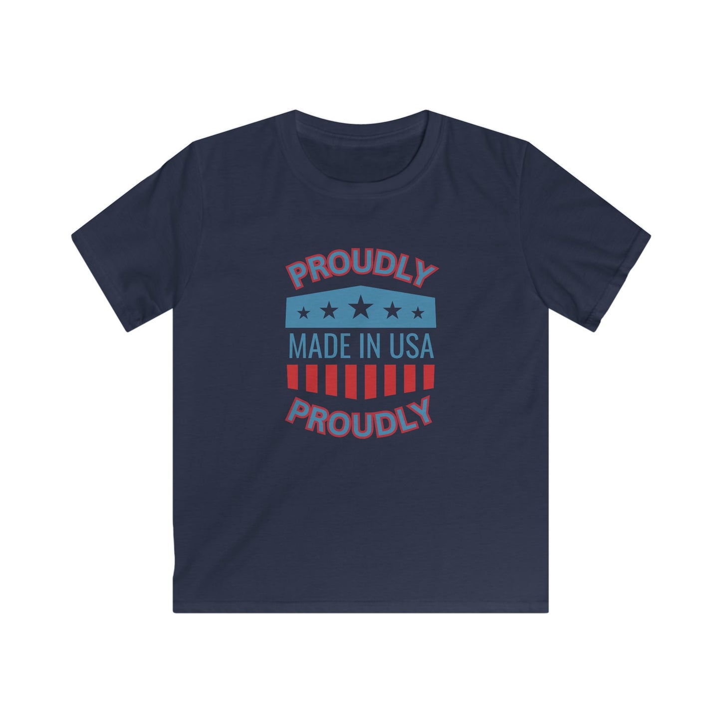 Kids T-Shirt - "Proudly Made in USA" Patriotic Tee for 4th of July & Everyday Wear