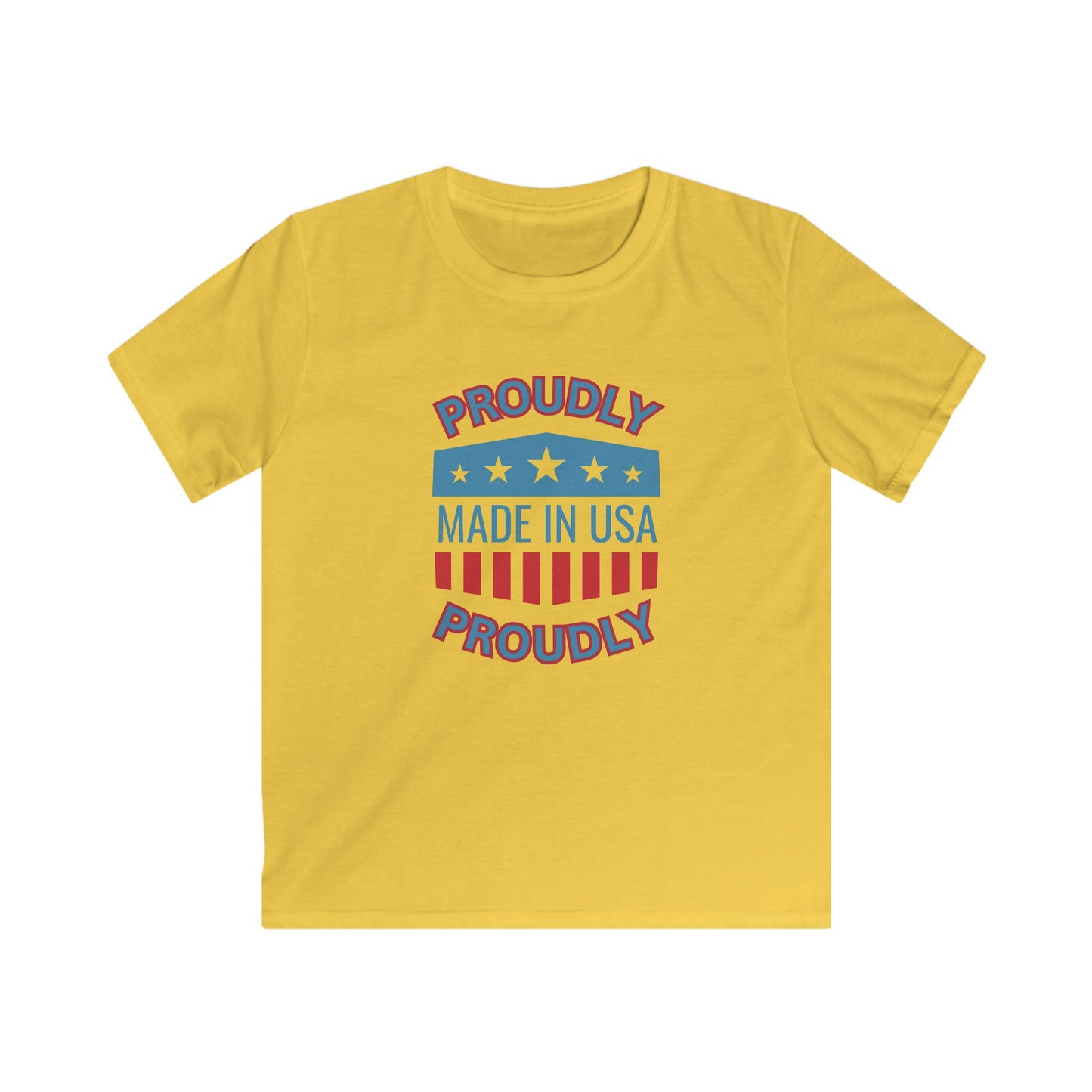 Kids T-Shirt - "Proudly Made in USA" Patriotic Tee for 4th of July & Everyday Wear