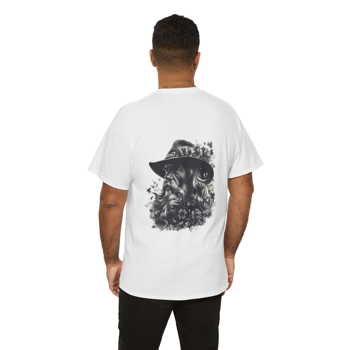 "Irish Shamrock Blessing" Unisex Heavy Cotton T-Shirt — Front & Back Design Graphic-  Great For St .Patrick's Day!