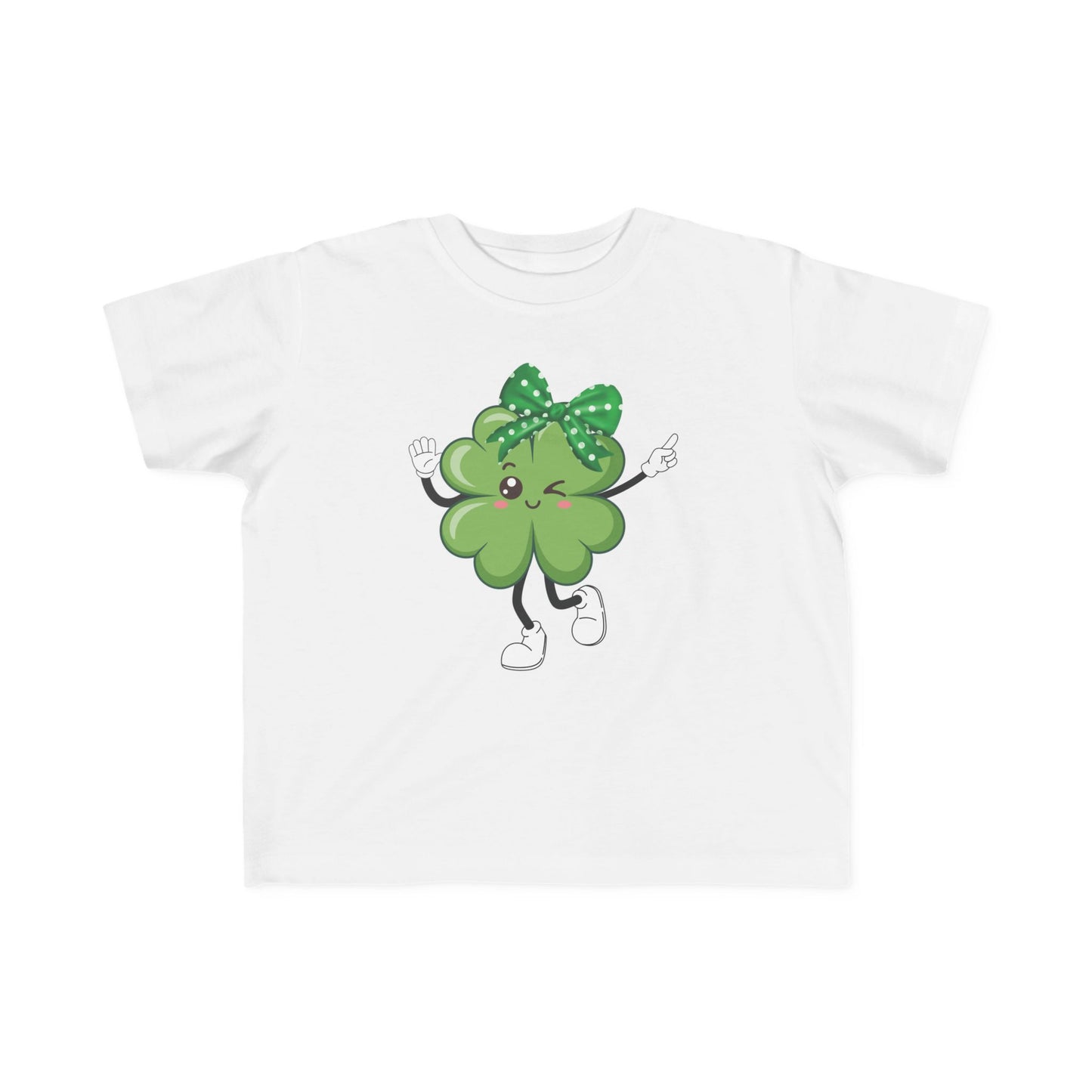 Toddler "Dancing  Shamrock" Tee — A Happy Shamrock Winking  & Dancing With Glee!