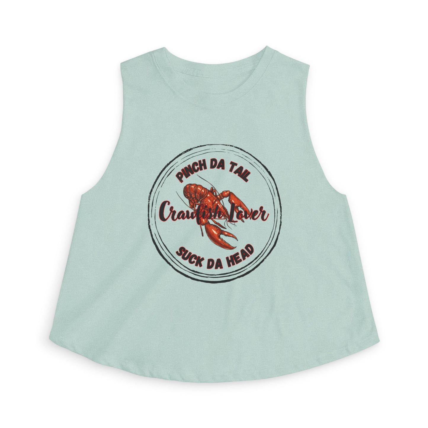 Crawfish Lover Crop Top — "Pinch Da Tail, Suck Da Head" Cajun Seafood Tank