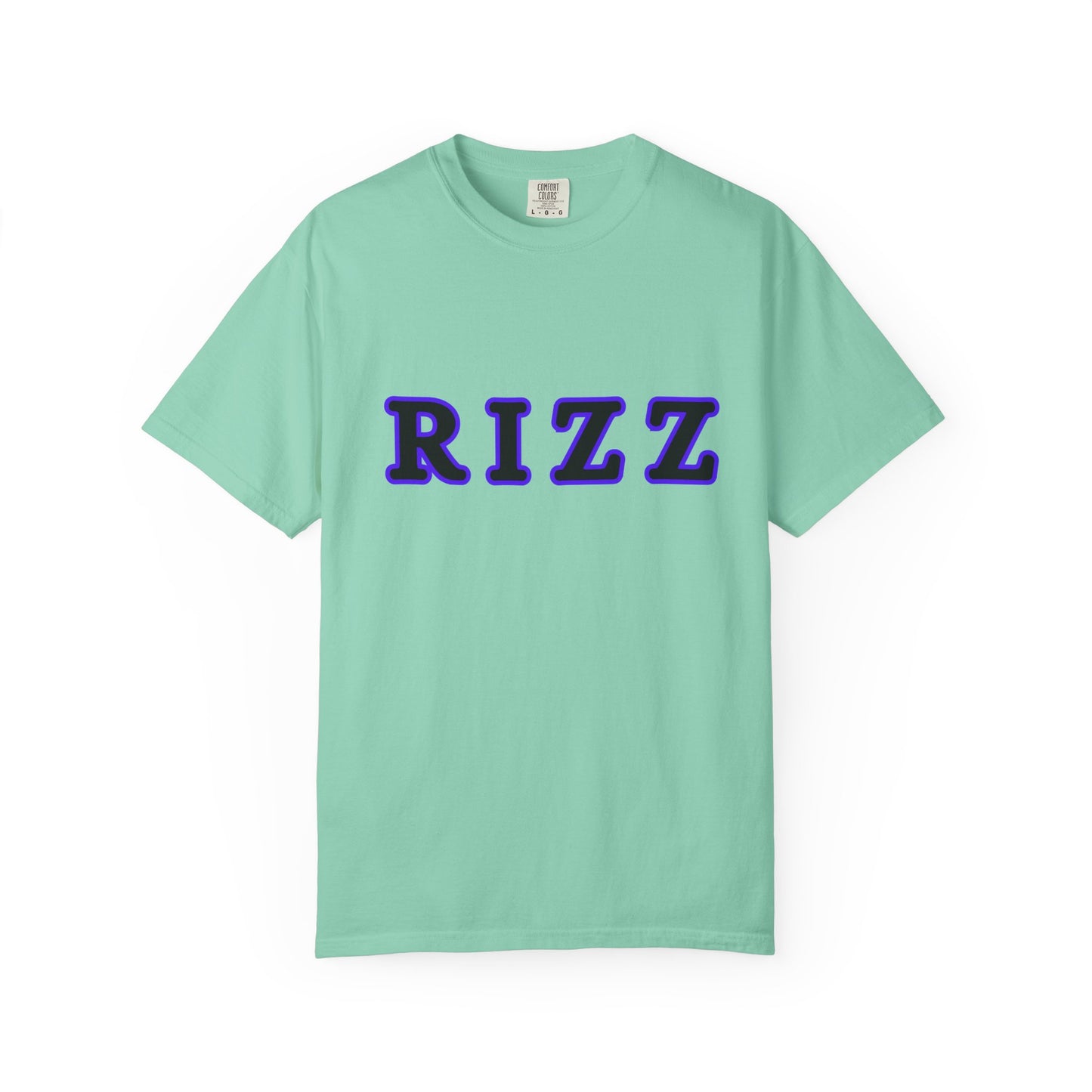 "RIZZ"  our custom designed Unisex T-shirt  with front and back graphics. A Trendy Acronym Tee that is sure to get attention!