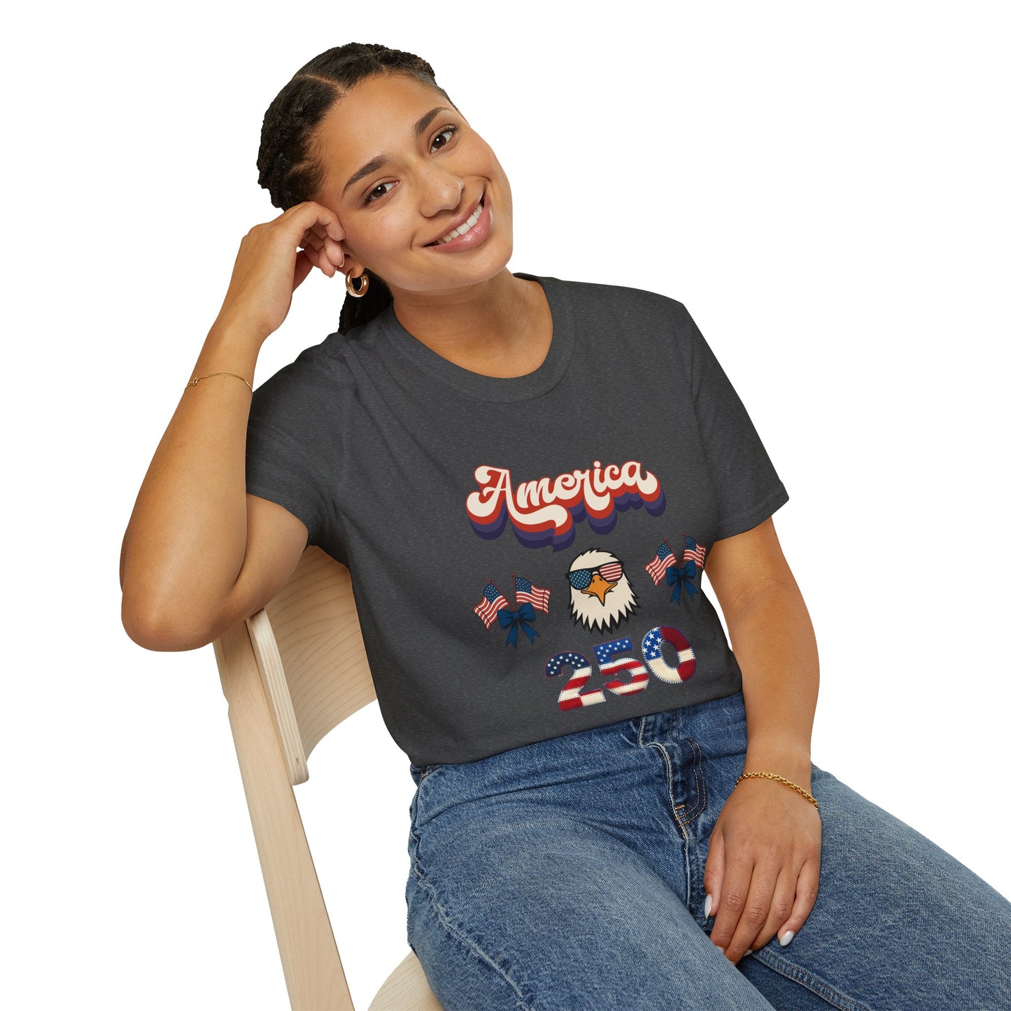 Patriotic " Retro Cool America Eagle 250"  Unisex T-Shirt