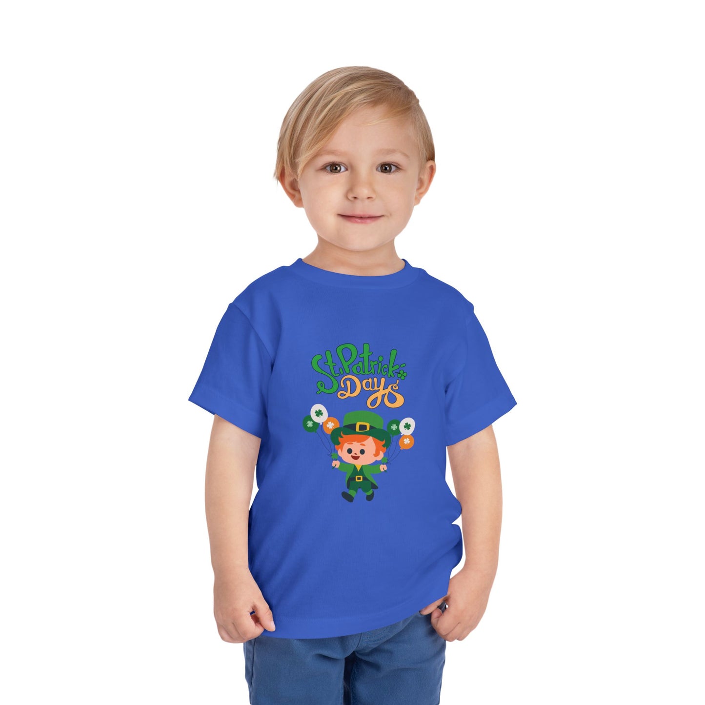 St. Patrick's Day Toddler Tee — Cute Leprechaun with Balloons