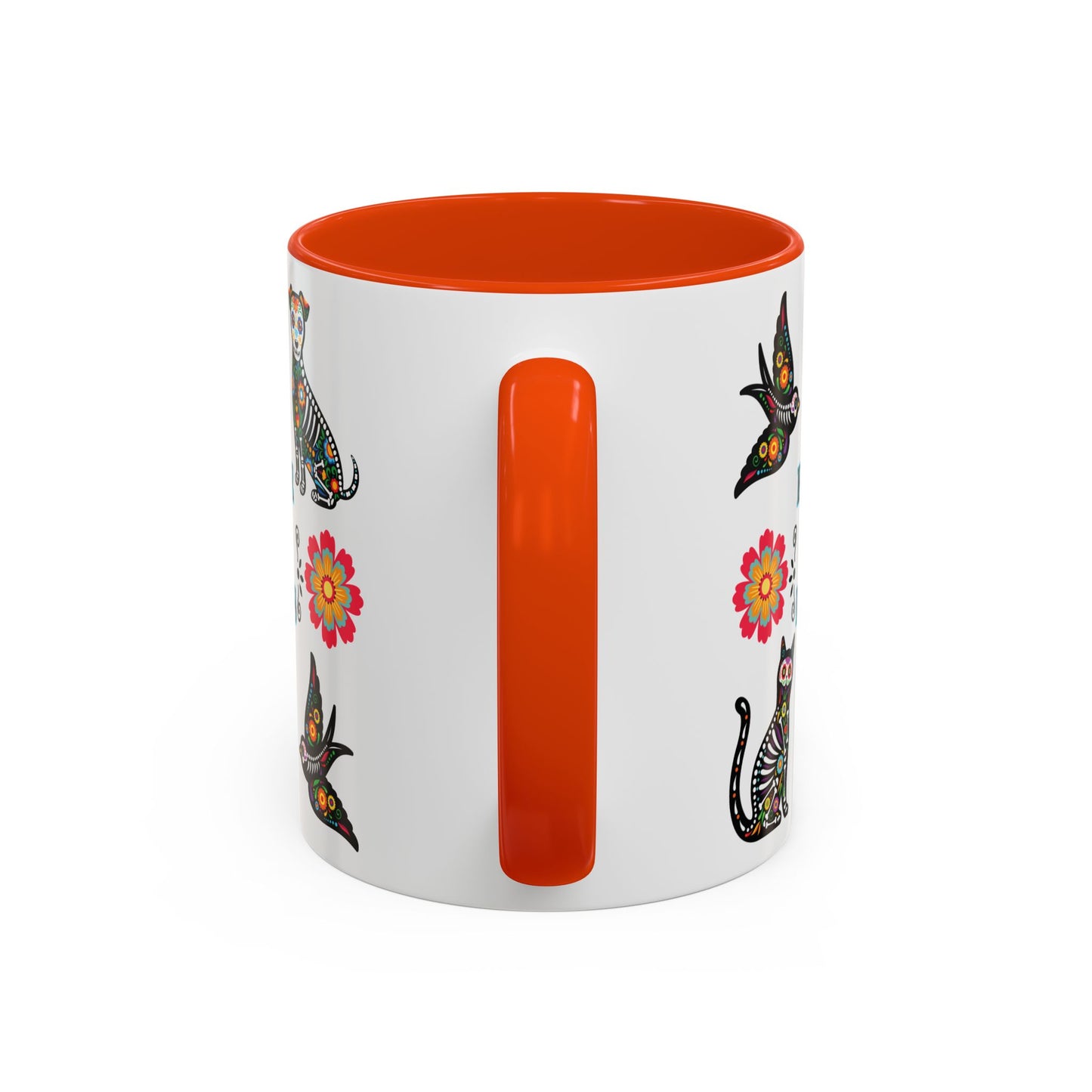 "El Dia De Los Muertos" Colorful White Ceramic Mugs with Colorful Accents Mugs, 11oz and 15oz