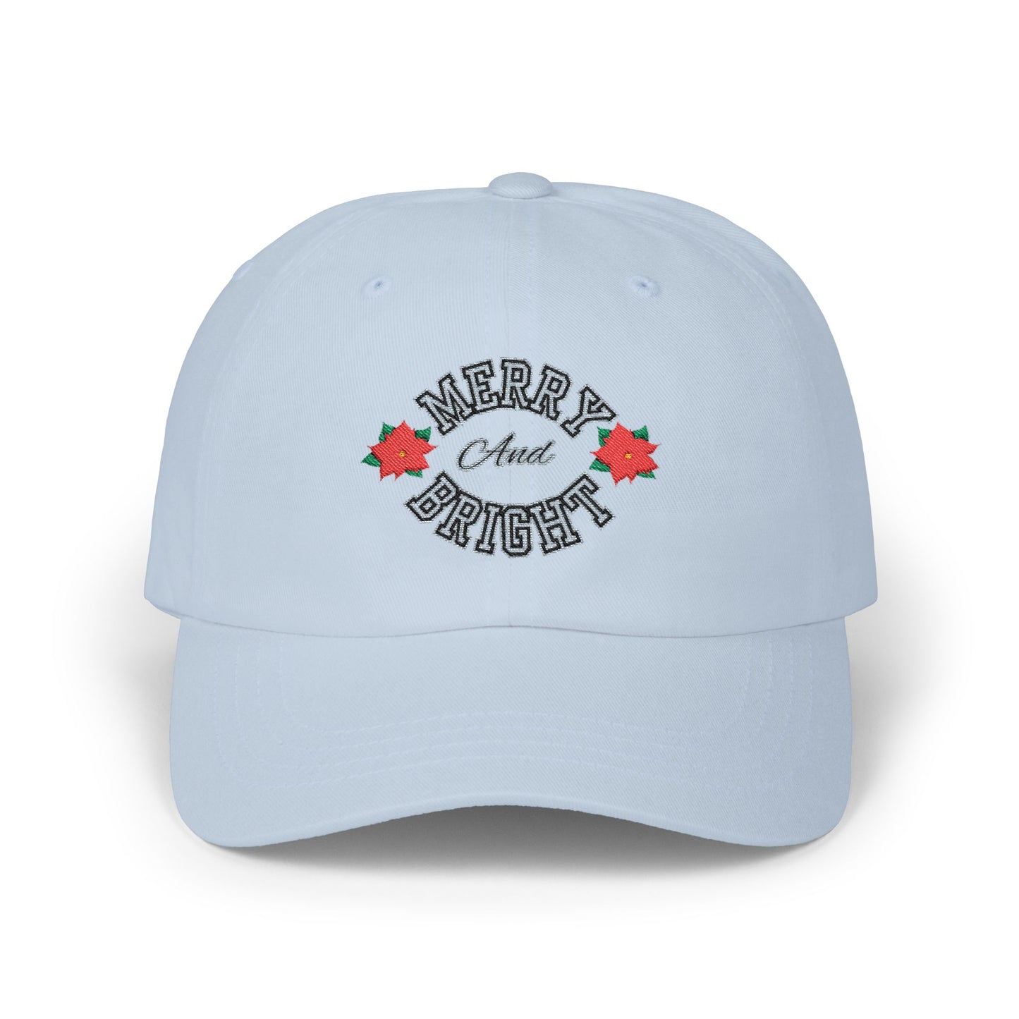 Merry & Bright Dad Cap — Embroidered Holiday Baseball Hat