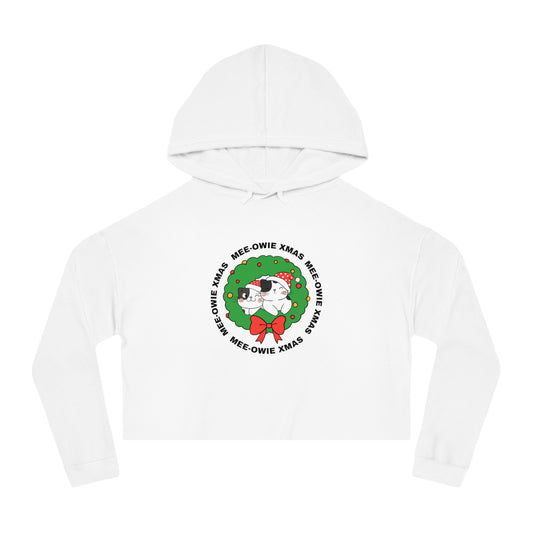 "MEE-OWIE XMAS"  Women’s Cropped Hooded Sweatshirt