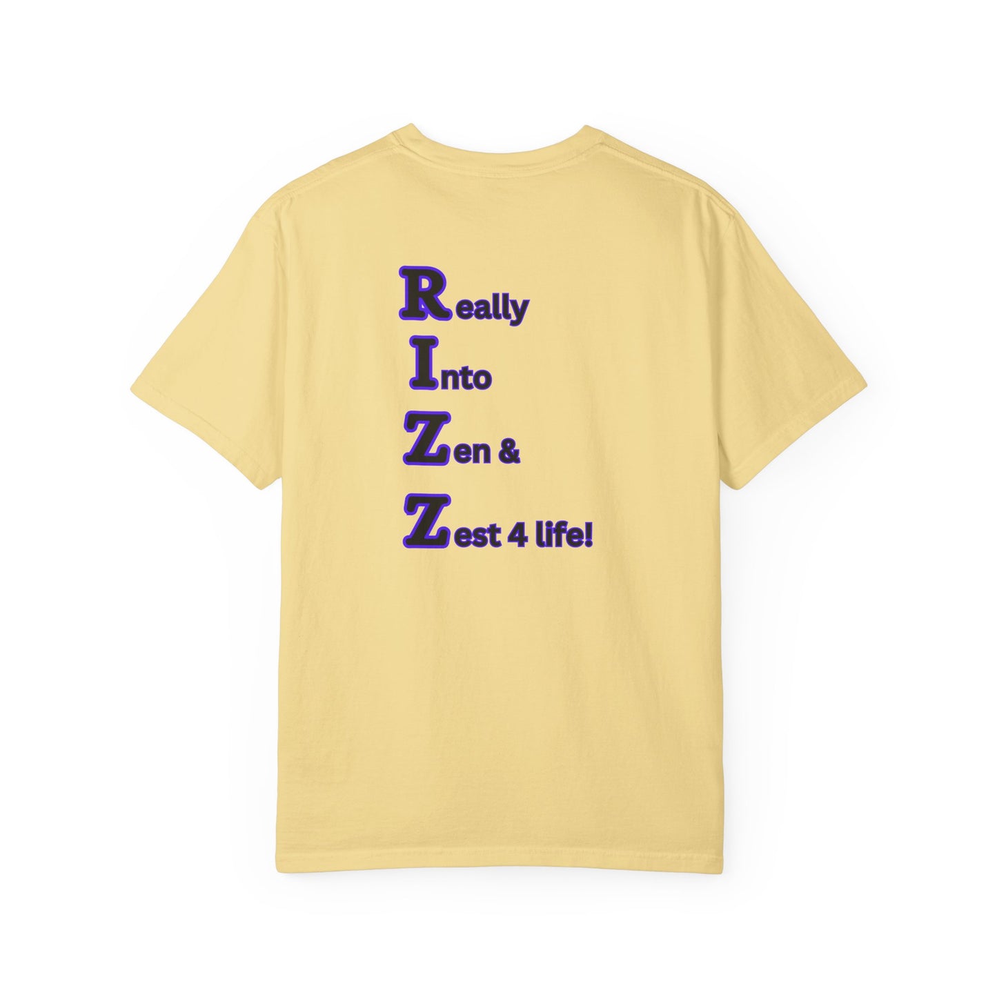 "RIZZ"  our custom designed Unisex T-shirt  with front and back graphics. A Trendy Acronym Tee that is sure to get attention!