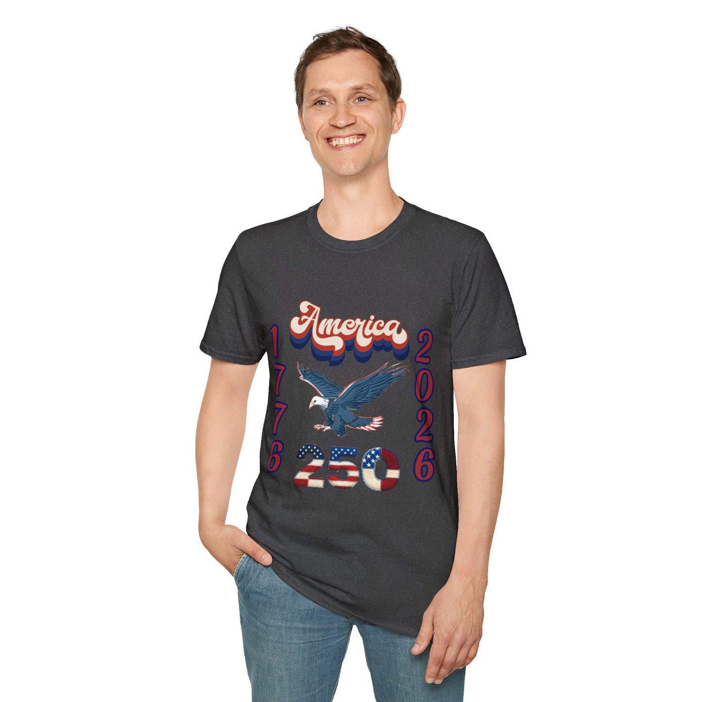America 1776–2026 Patriotic T-Shirt — Soaring Eagle & Retro Script ,250th Anniversary Tee
