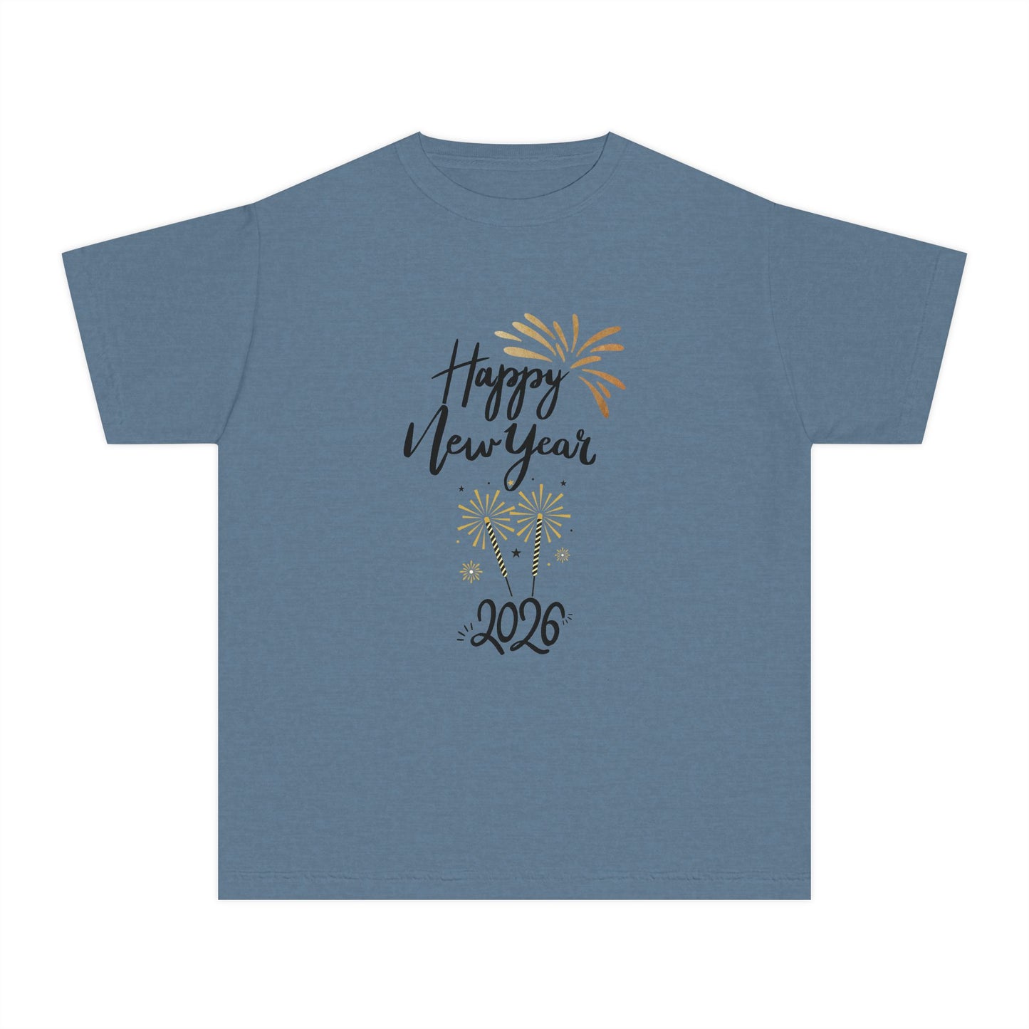 Happy New Year 2026 Youth Tee — Kids' Fireworks Celebration T-Shirt They Will Love To Wear On That Special Day!