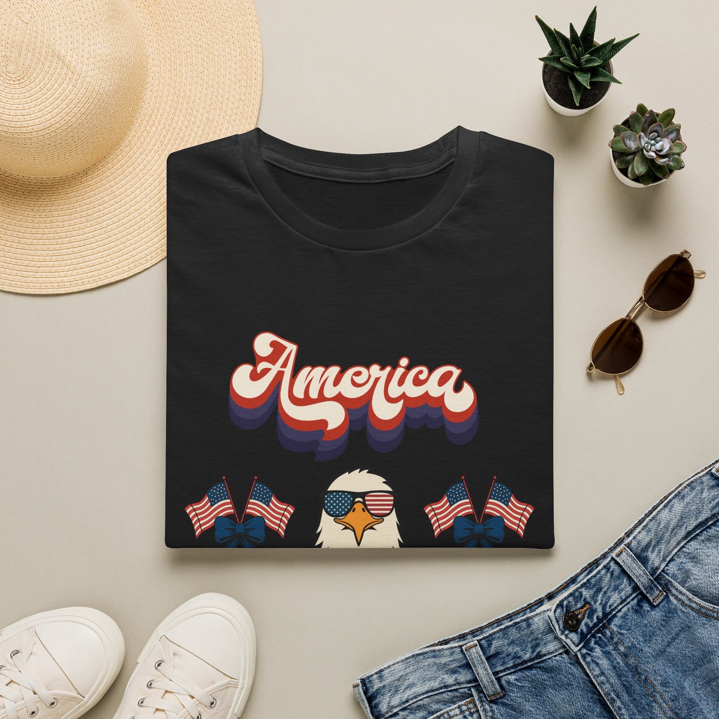 Patriotic " Retro Cool America Eagle 250"  Unisex T-Shirt