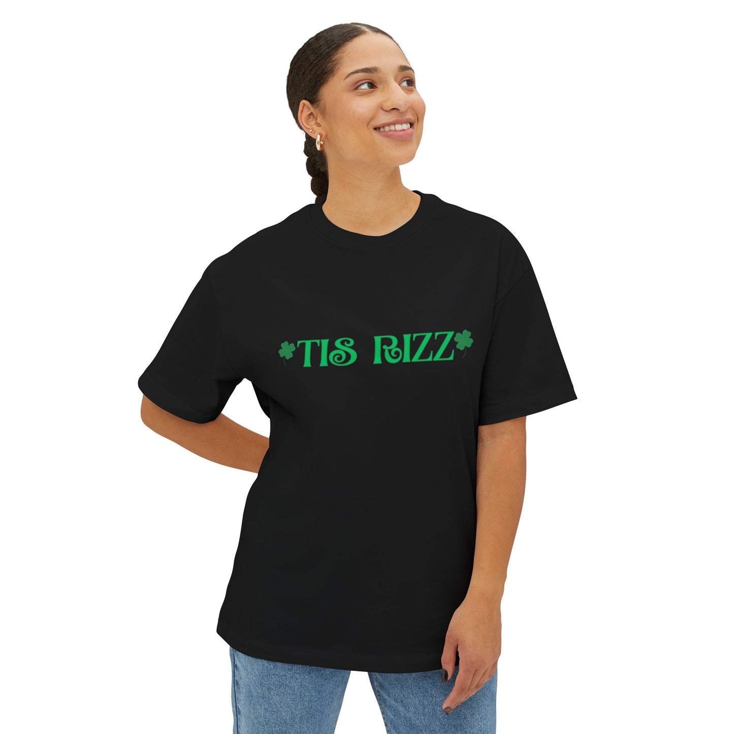 "TIS RIZZ" St. Patrick’s Day Unisex  Boxy Tee — A Bold 'Charismatic' Rizz Tee With Irish Flavor!