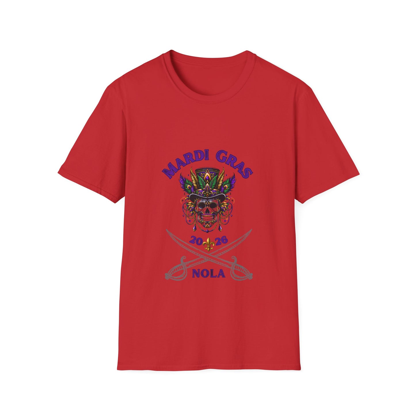 "Mardi Gras 2026 NOLA" Voodoo Pirate" Tee — This NOLA Carnival, Unisex Light Weight  Tee Is Great For The Warm Carnival Days & Nights!