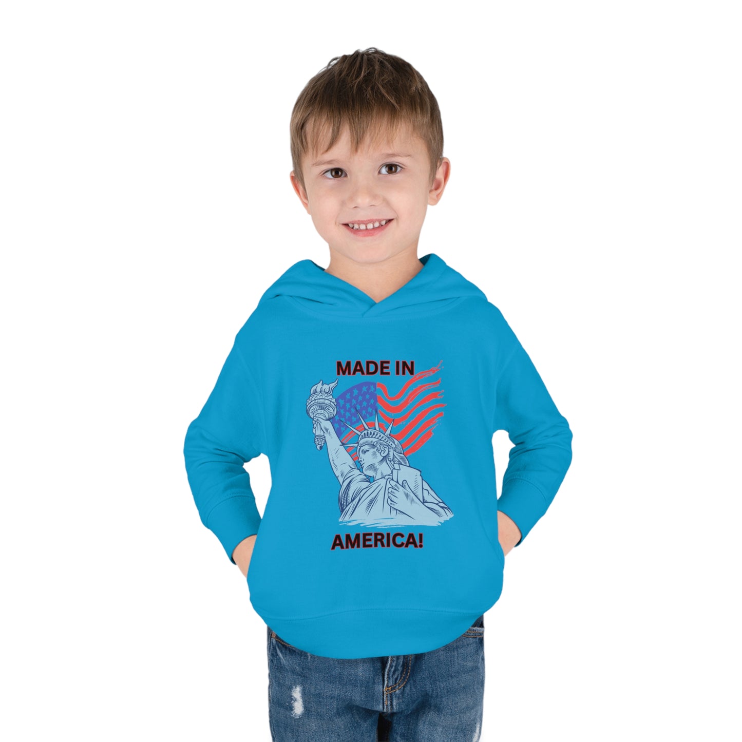 "Made In America" Toddler Pullover Fleece Hoodie