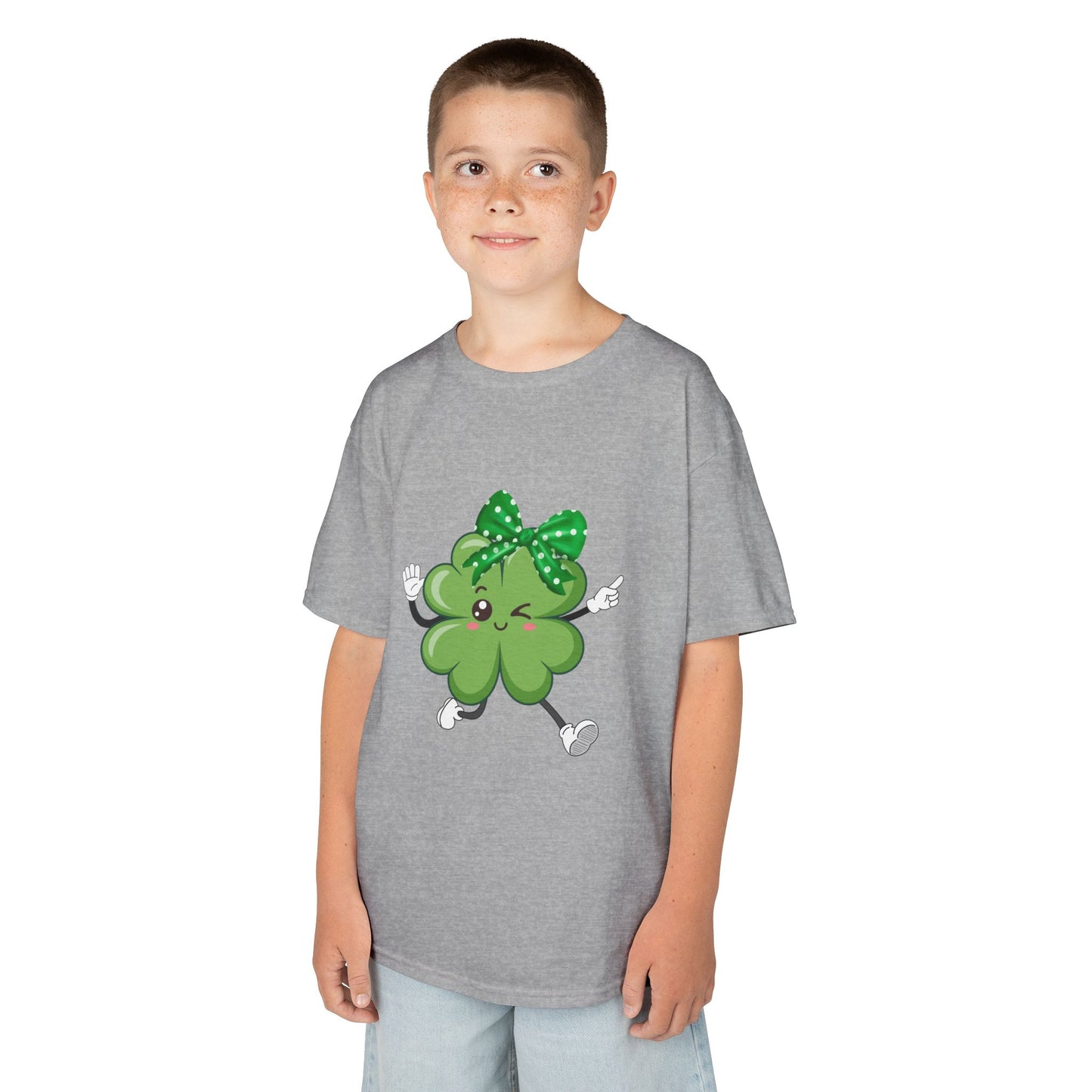 Cute "Dancing Lucky Shamrock" Kids T-Shirt — Celebrate St. Patrick’s Day With This Fun Tee!