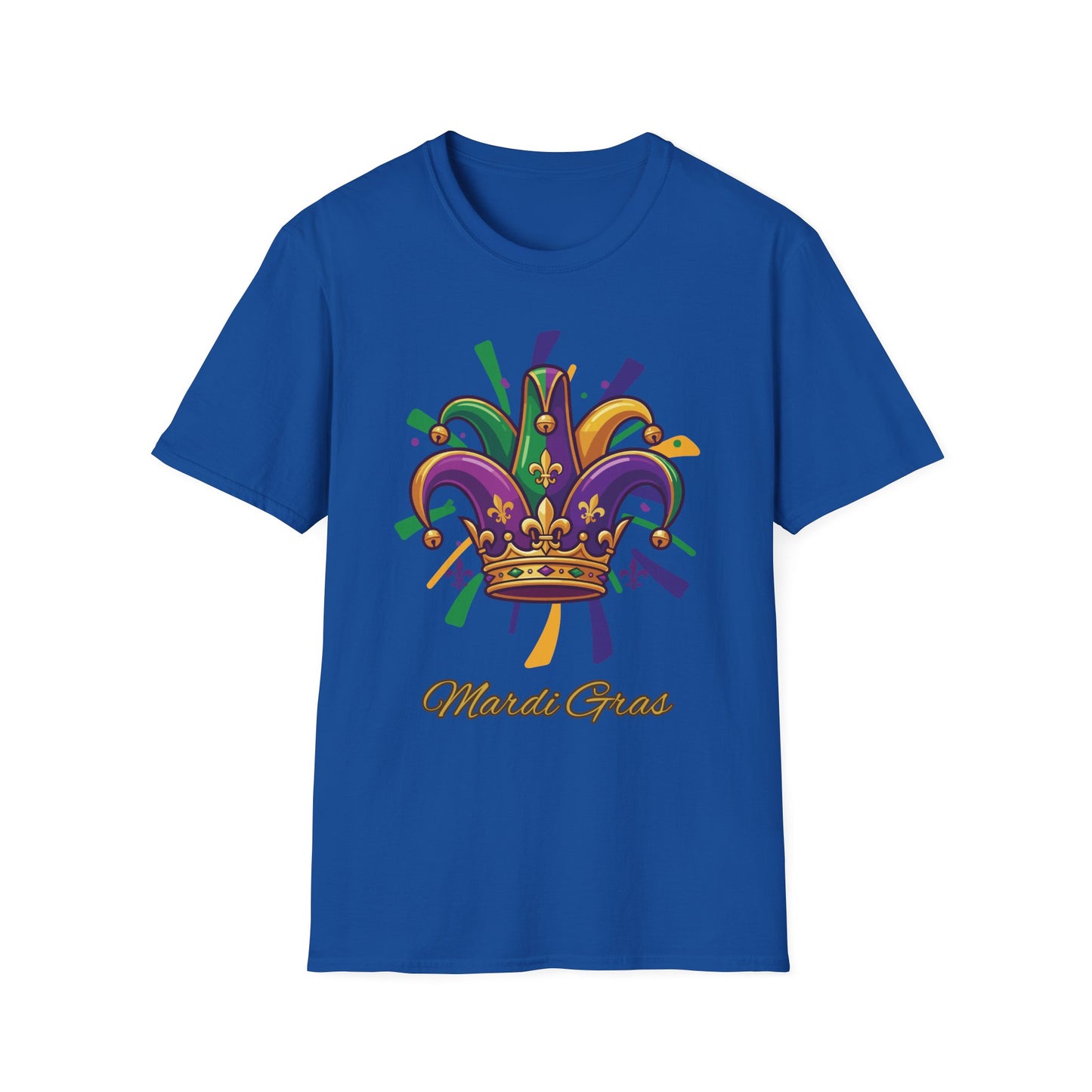 "Mardi Gras Jester Crown" T-Shirt — Colorful, Festive Tee To Wear Alone Or Layered Under A Jacket While Enjoying The Festivities!