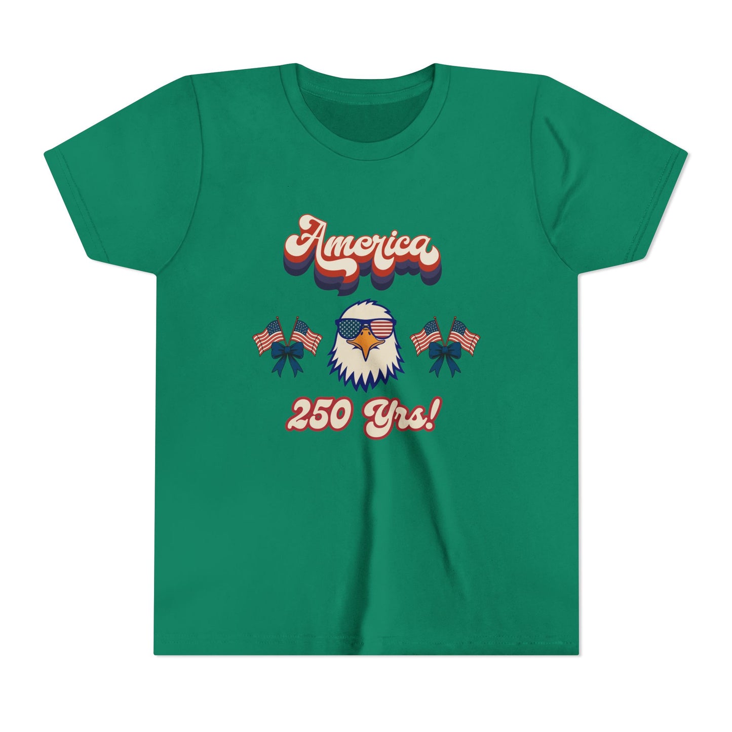 Youth Tee — Retro "America 250 yrs!" Eagle Independence Day T-Shirt