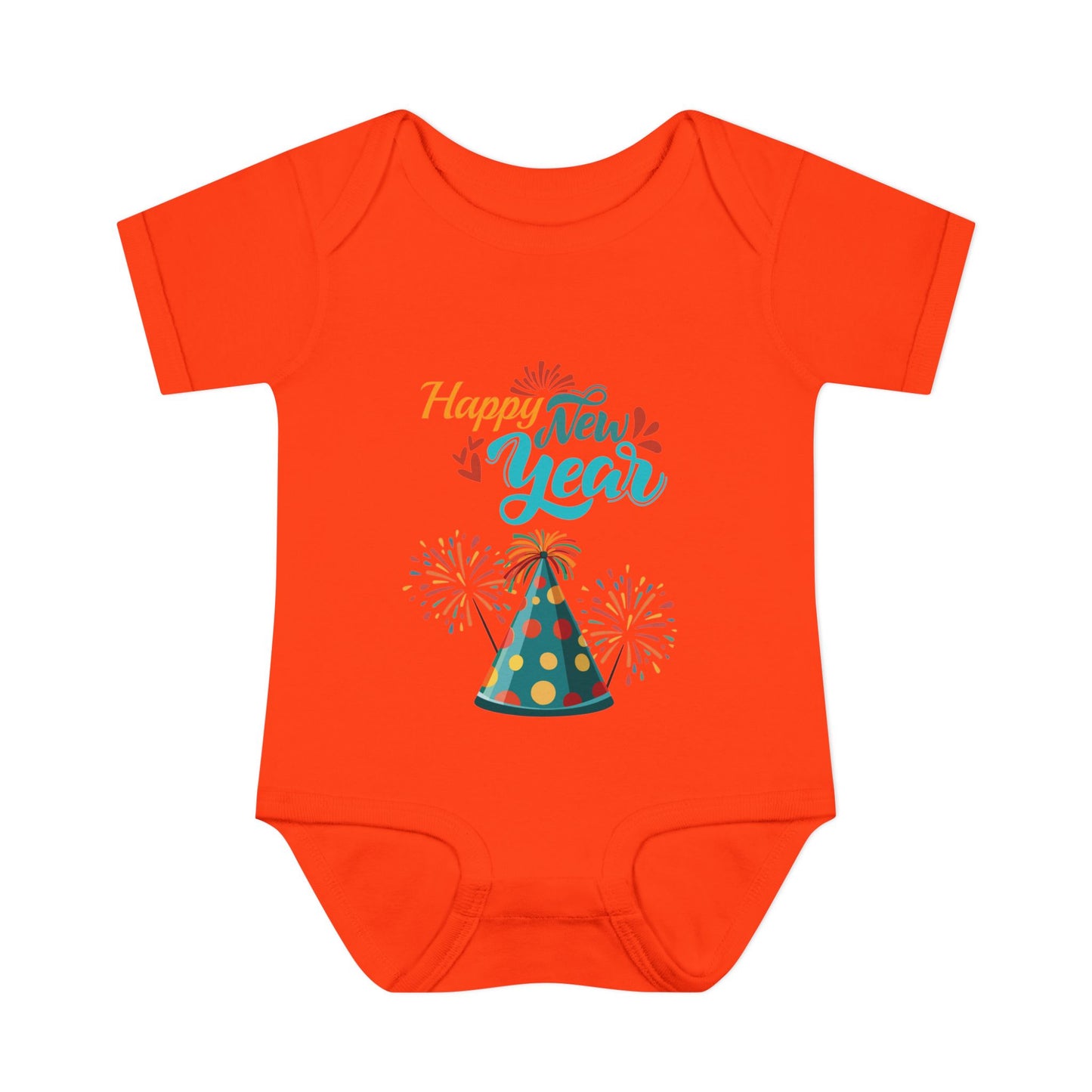 "Happy New Year- Party Hat"  Baby"Happy New Year-Party Hat" Bodysuit/Onesie.  A Colorful And Fun Way For Baby To Share In The Festivities!