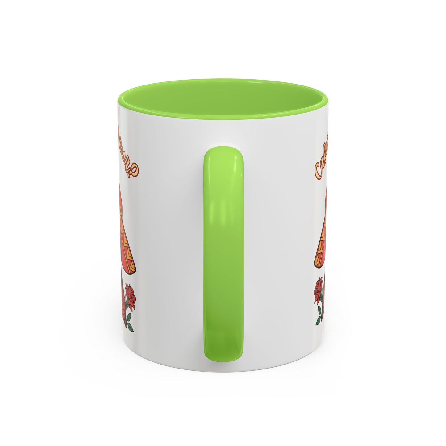 "Cafecito Mi Amor?" -El Hombre, Sugar Skull Style, White Ceramic Mugs with Colorful Accents (11oz/15oz)