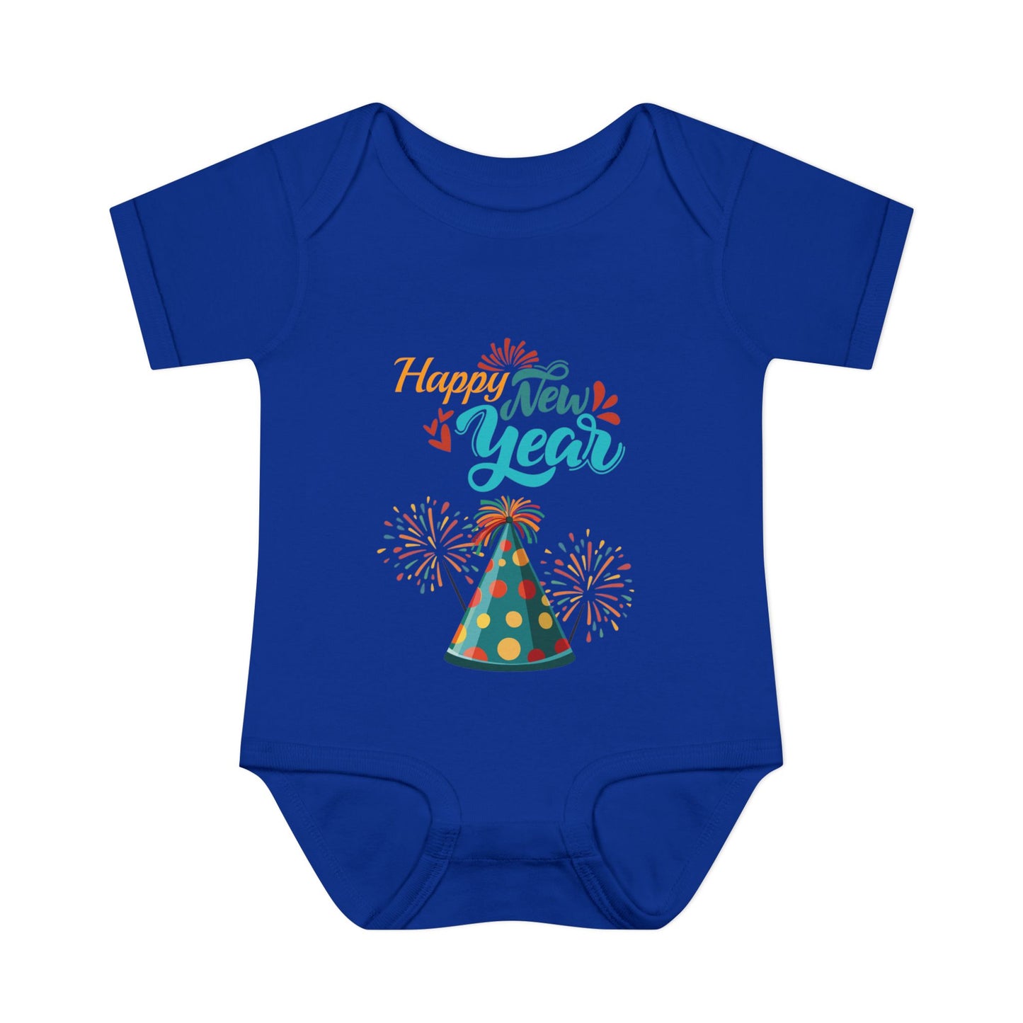"Happy New Year- Party Hat"  Baby"Happy New Year-Party Hat" Bodysuit/Onesie.  A Colorful And Fun Way For Baby To Share In The Festivities!