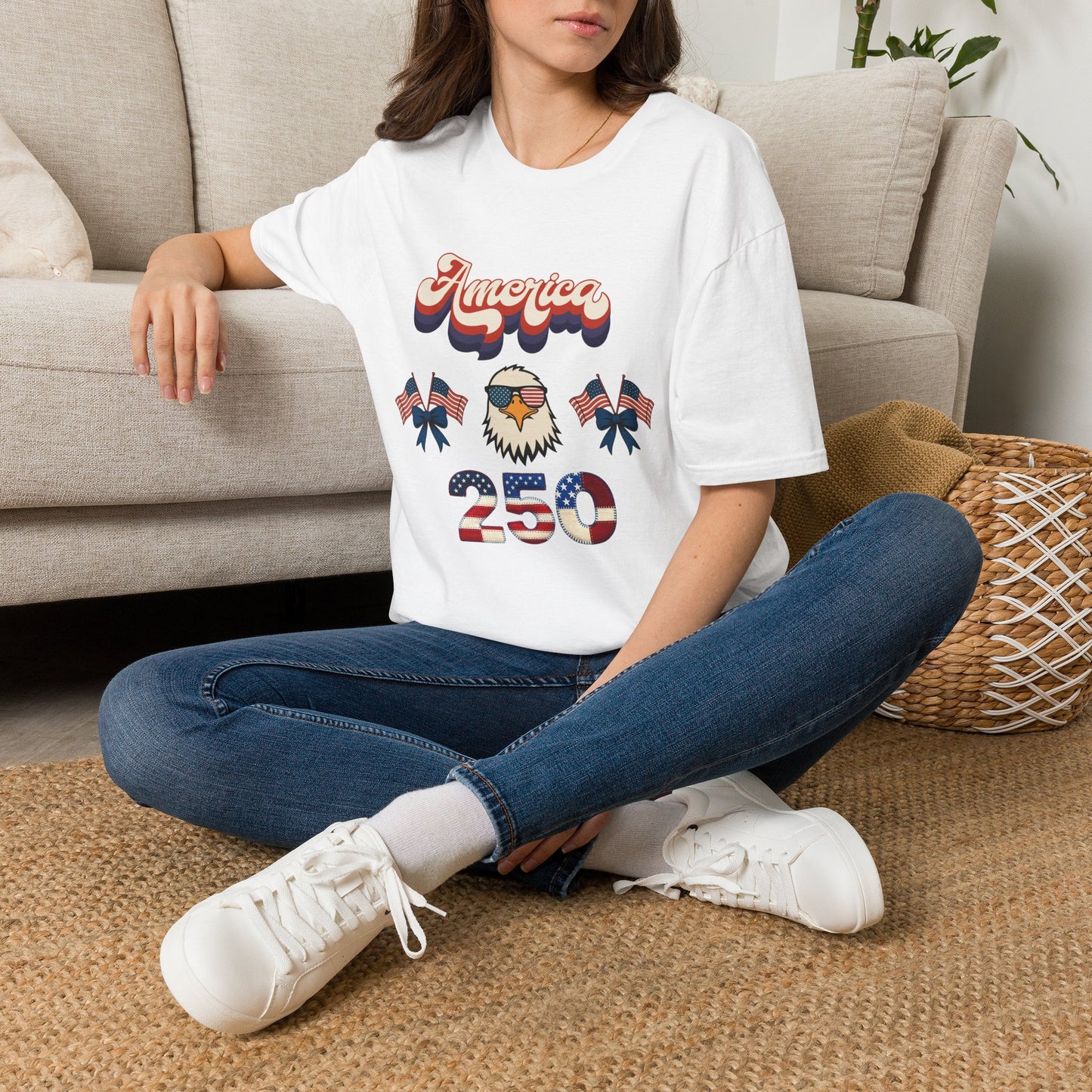 Patriotic " Retro Cool America Eagle 250"  Unisex T-Shirt