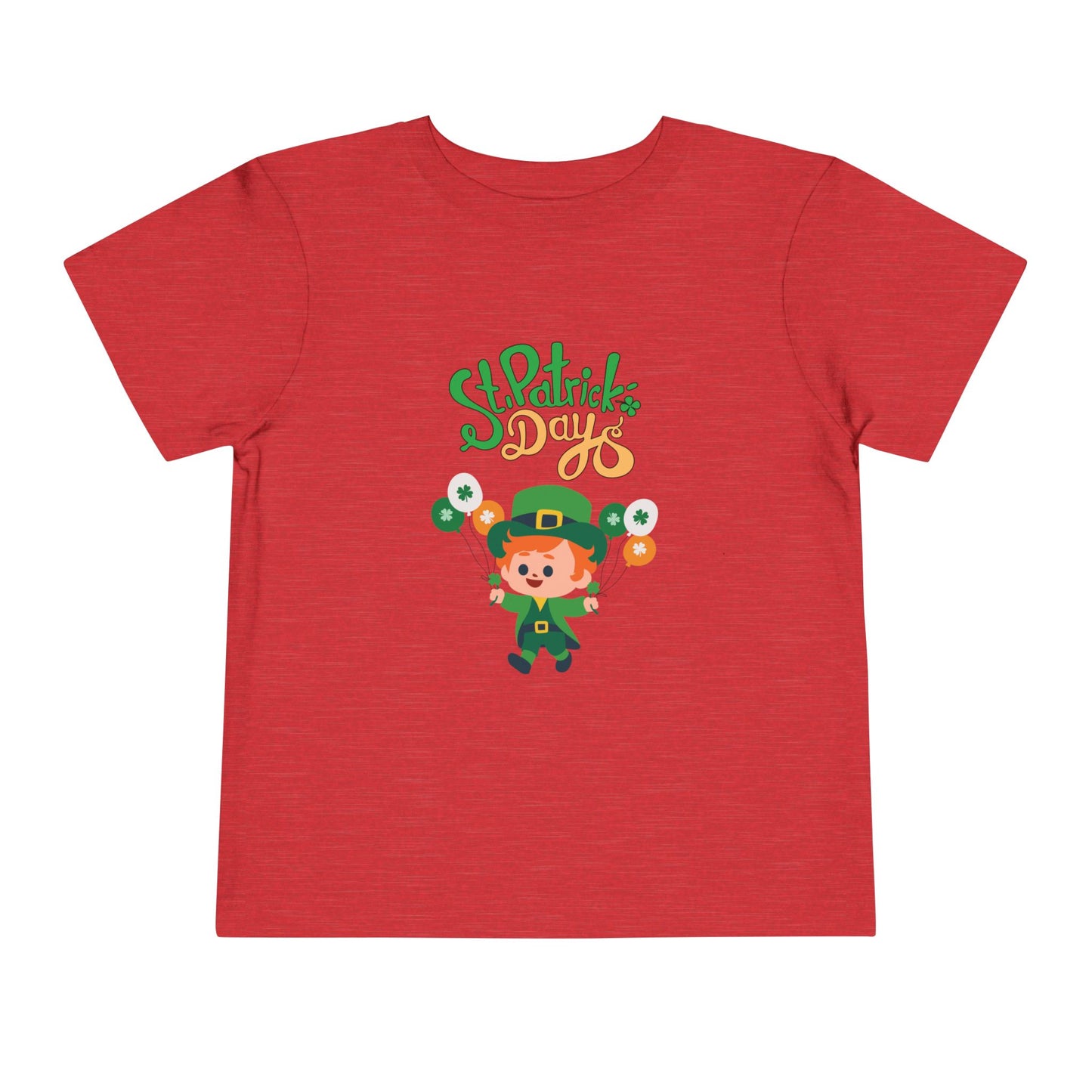 "St. Patrick's Day Leprechaun" Toddler Tee — Cute Leprechaun With Festive Balloons!