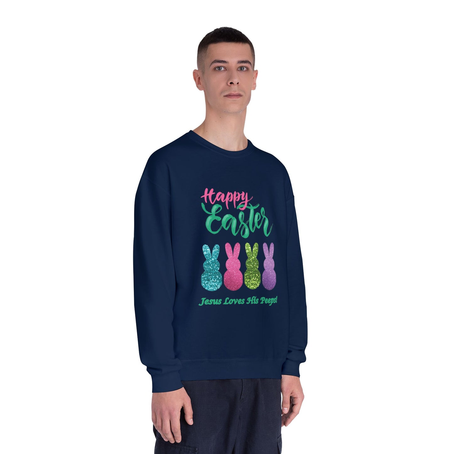 "Happy Easter-Jesus Loves His Peeps!", Unisex NuBlend® Crewneck Sweatshirt