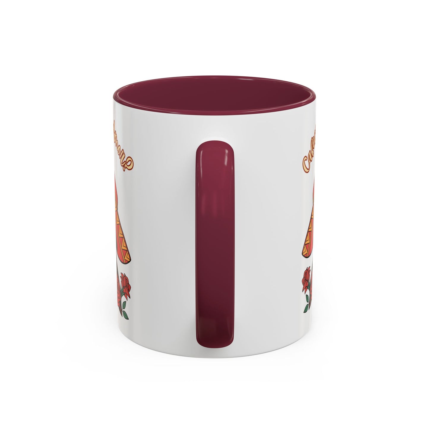 "Cafecito Mi Amor?" -El Hombre, Sugar Skull Style, White Ceramic Mugs with Colorful Accents (11oz/15oz)