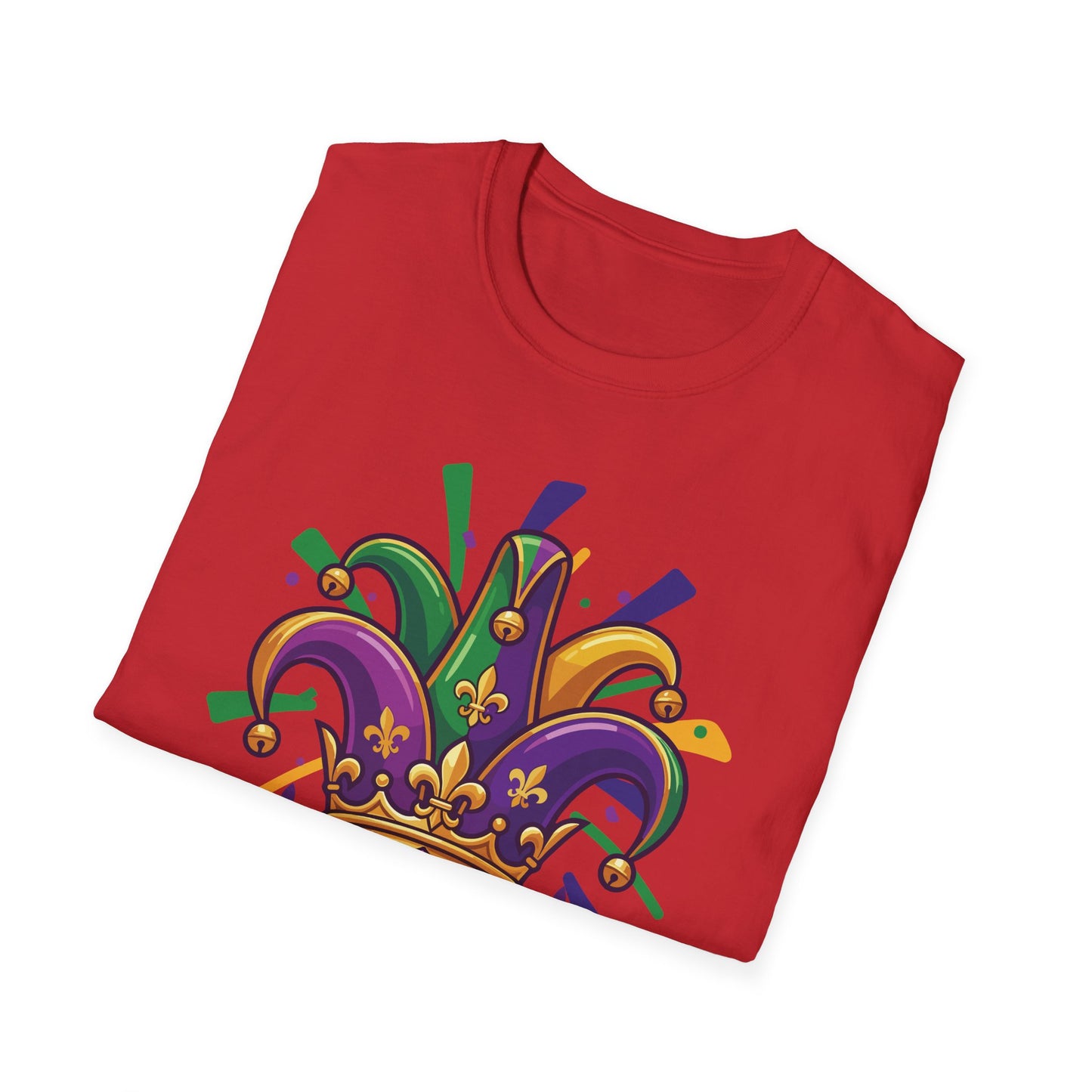 "Mardi Gras Jester Crown" T-Shirt — Colorful, Festive Tee To Wear Alone Or Layered Under A Jacket While Enjoying The Festivities!