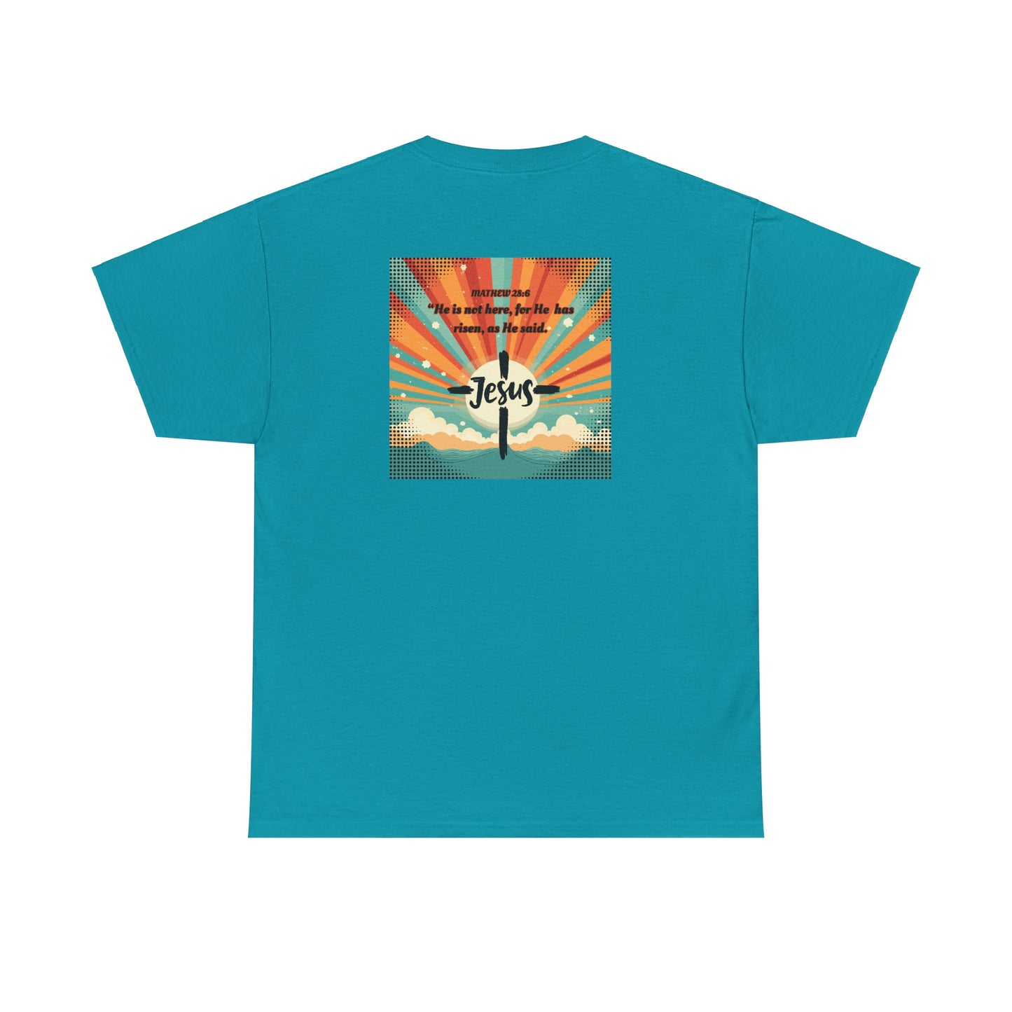 "He is Risen"  Front and Back Design, Unisex Heavy Cotton Tee